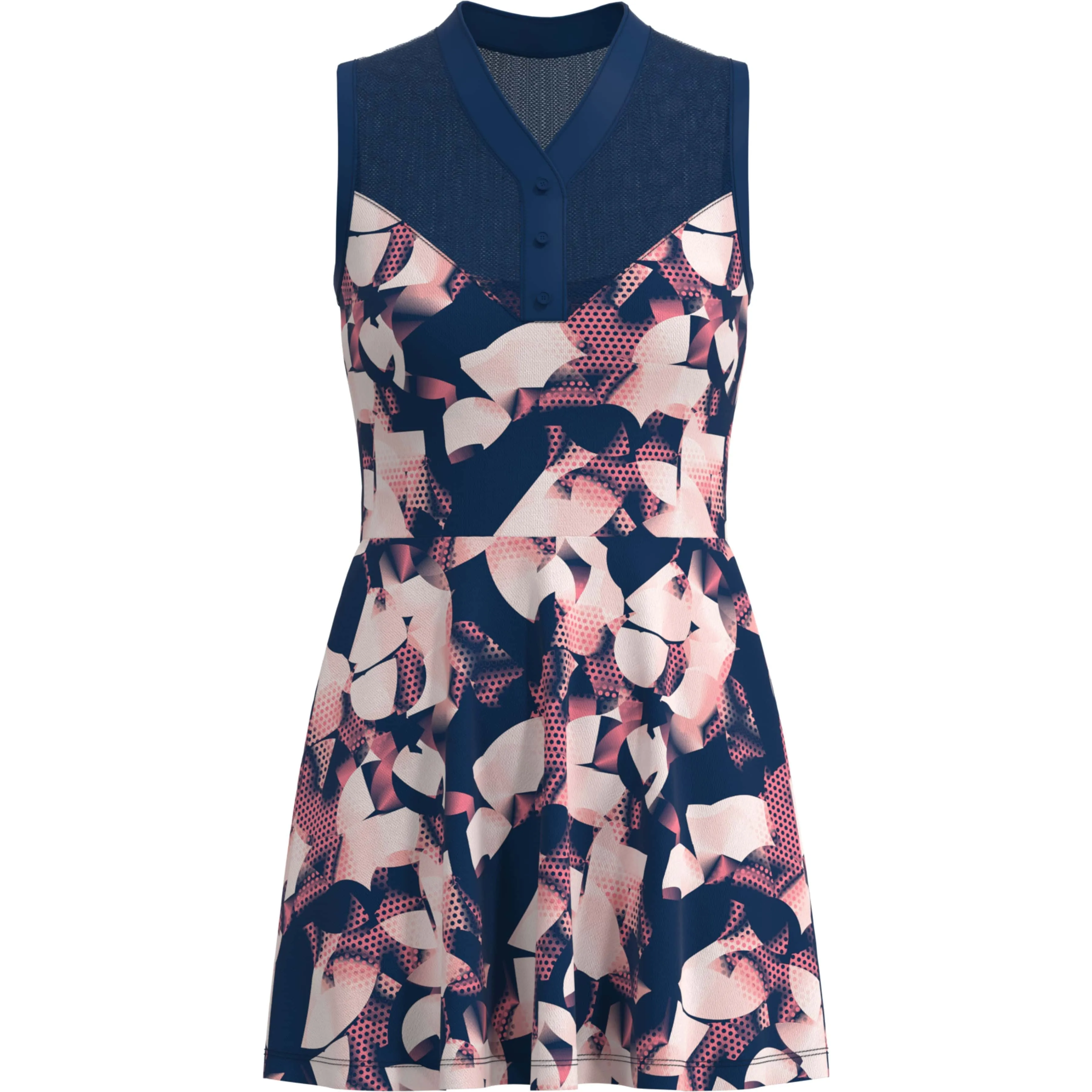 Women's Floral Print Tennis Dress with Mesh Yoke sold by Original Penguin
