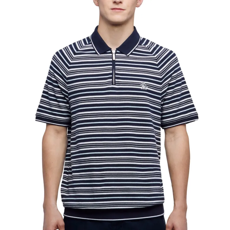 Stripe Zip Raglan Sleeve Polo sold by Original Penguin