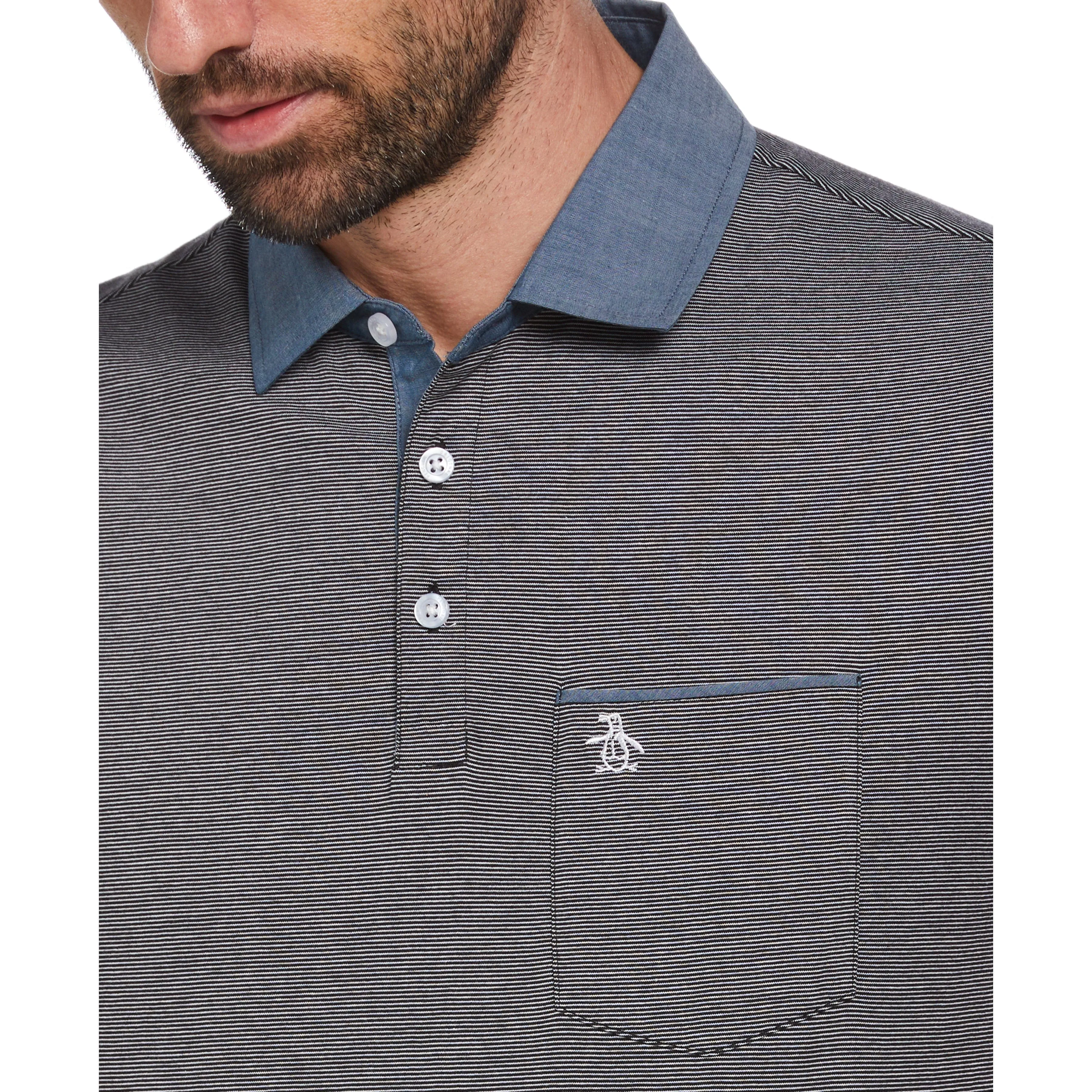 Stripe Chambray Collar Polo sold by Original Penguin product image thumbnail 3
