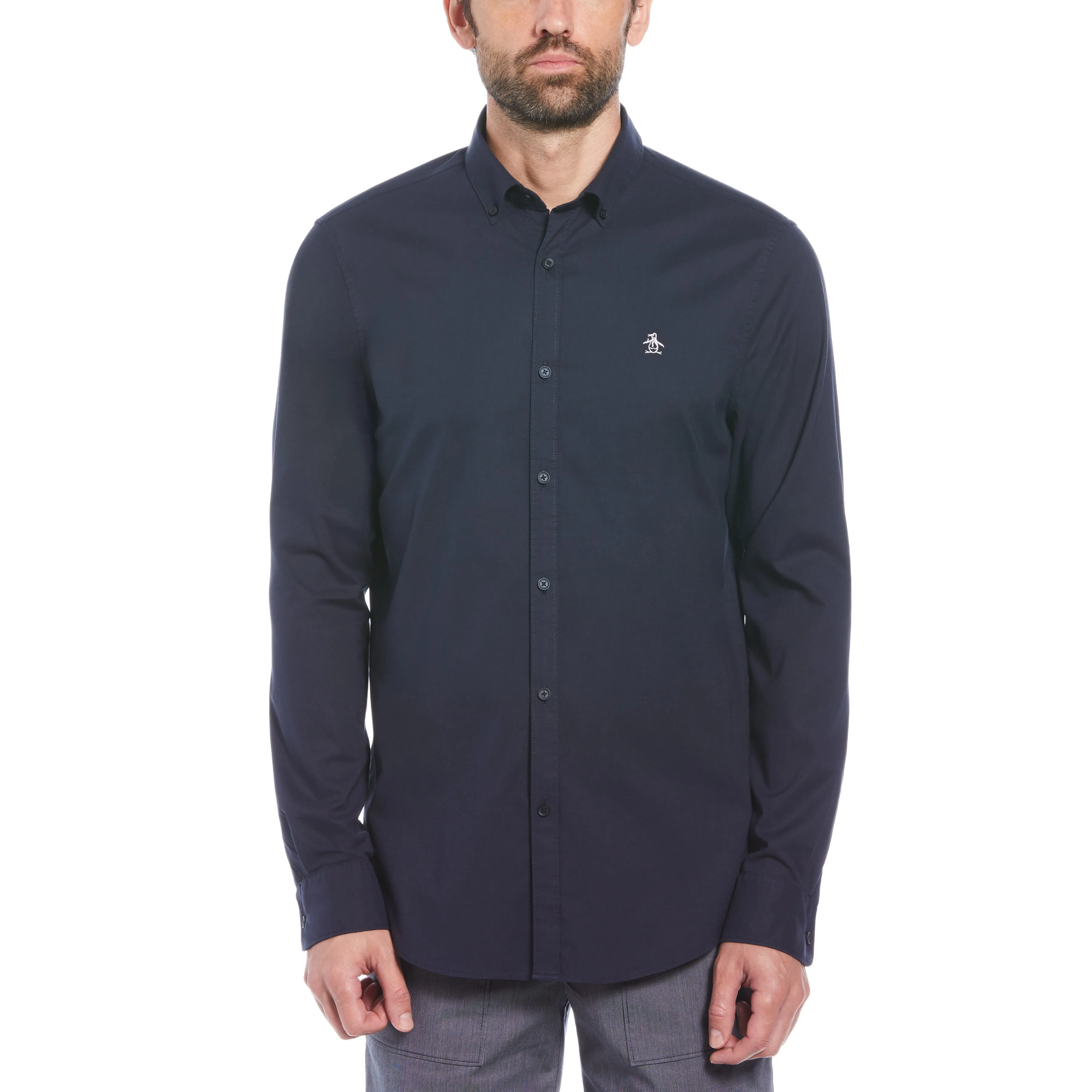 EcoVero™ Oxford Long Sleeve Shirt sold by Original Penguin