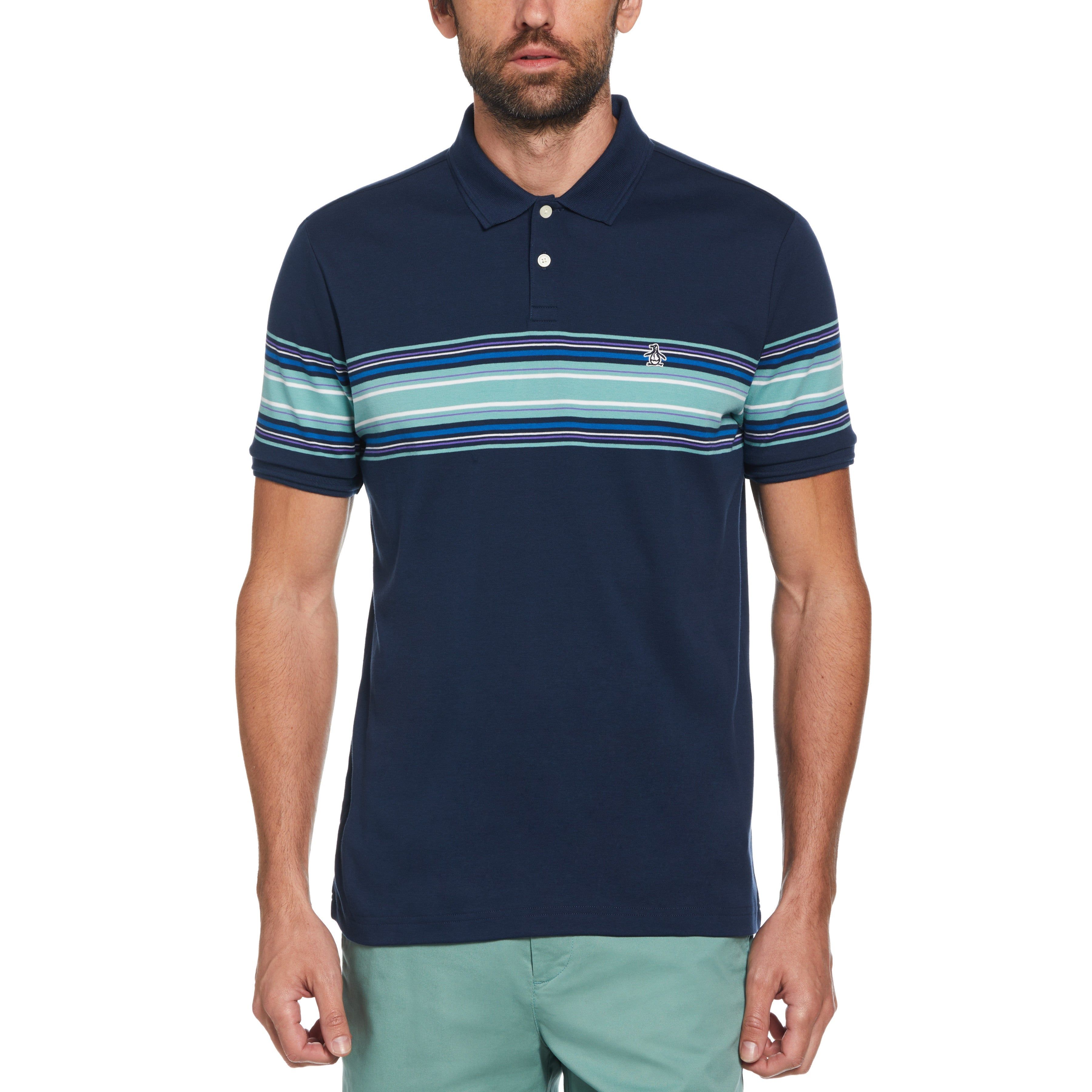 Chest Stripe Interlock Polo Shirt sold by Original Penguin