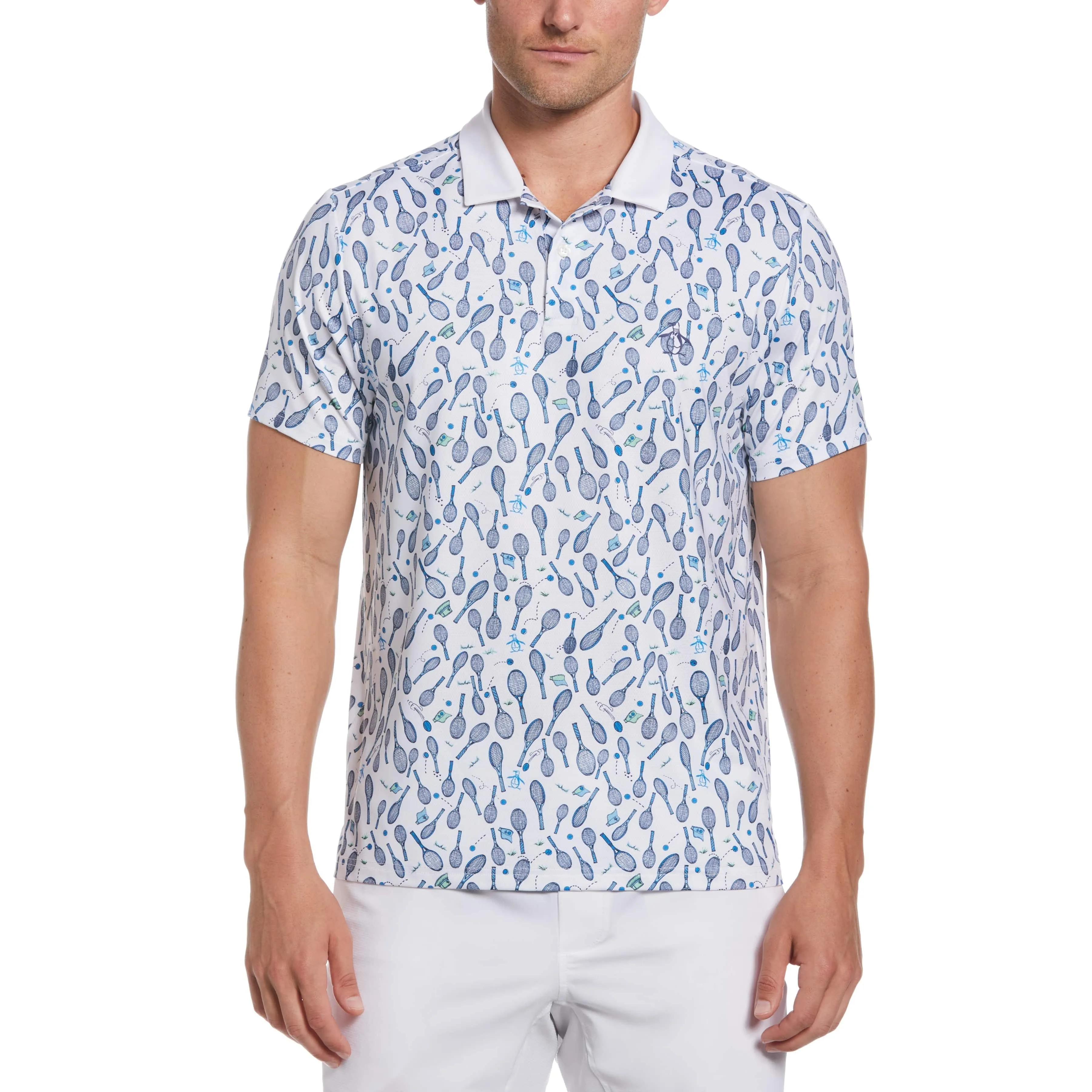 Performance Racquet Print Tennis Polo sold by Original Penguin