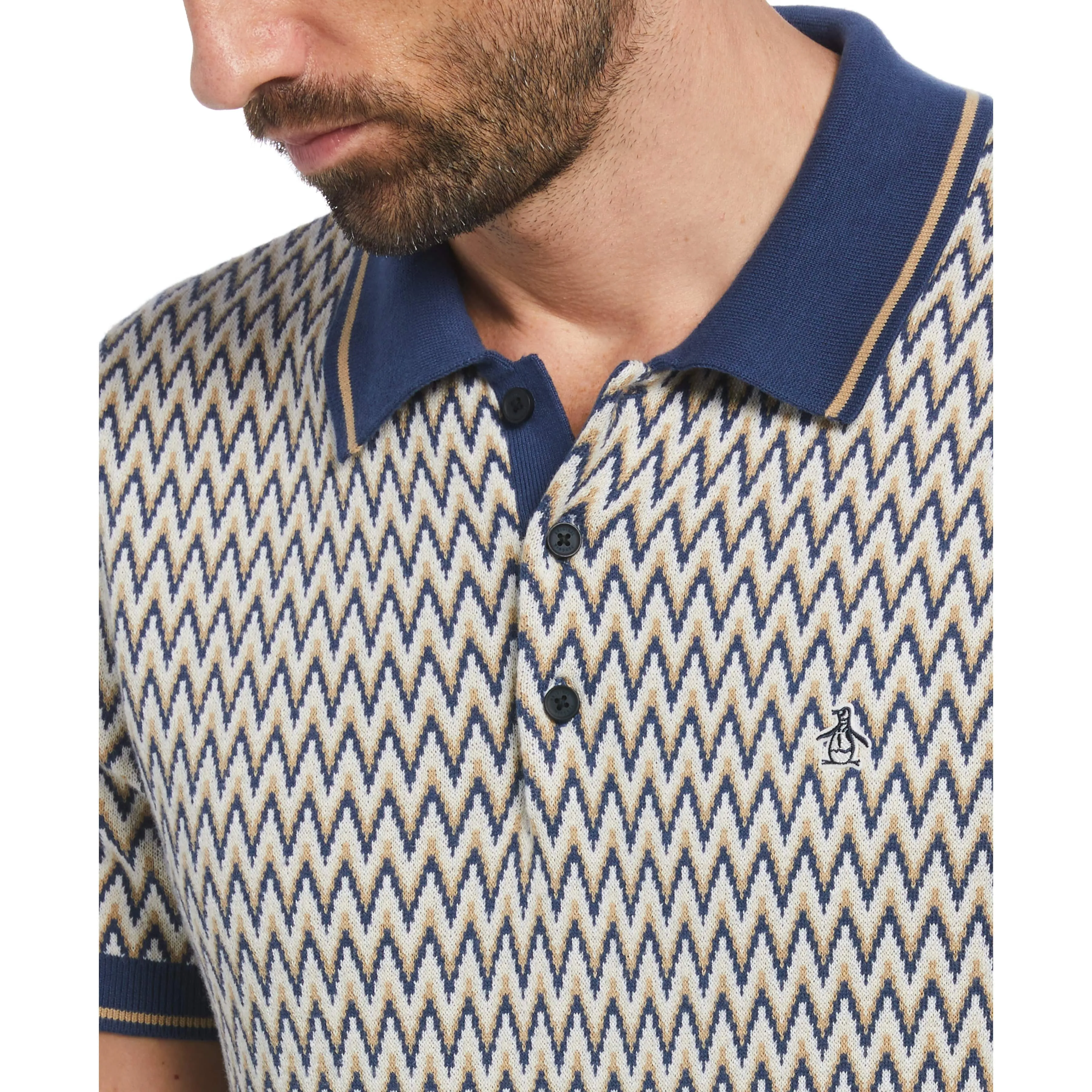 Cotton Jacquard Sweater Polo sold by Original Penguin product image thumbnail 3