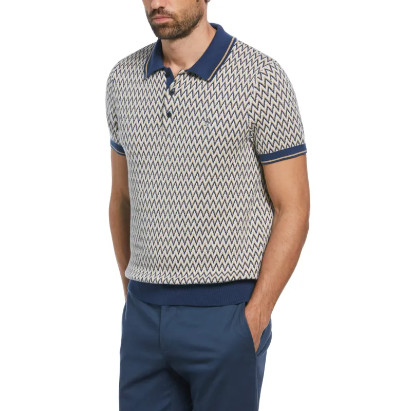 Cotton Jacquard Sweater Polo sold by Original Penguin