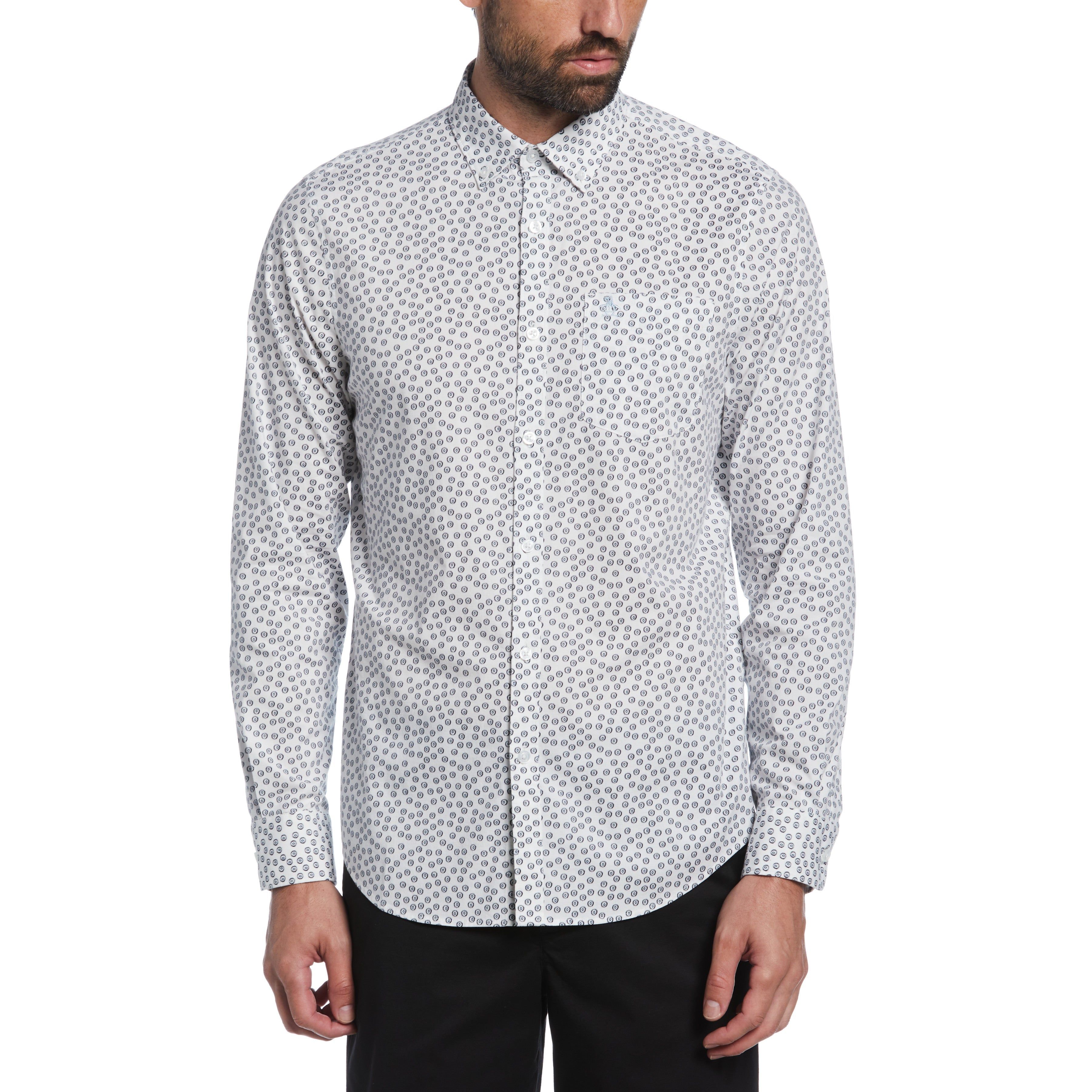Small Dot Printed Poplin Stretch Shirt sold by Original Penguin