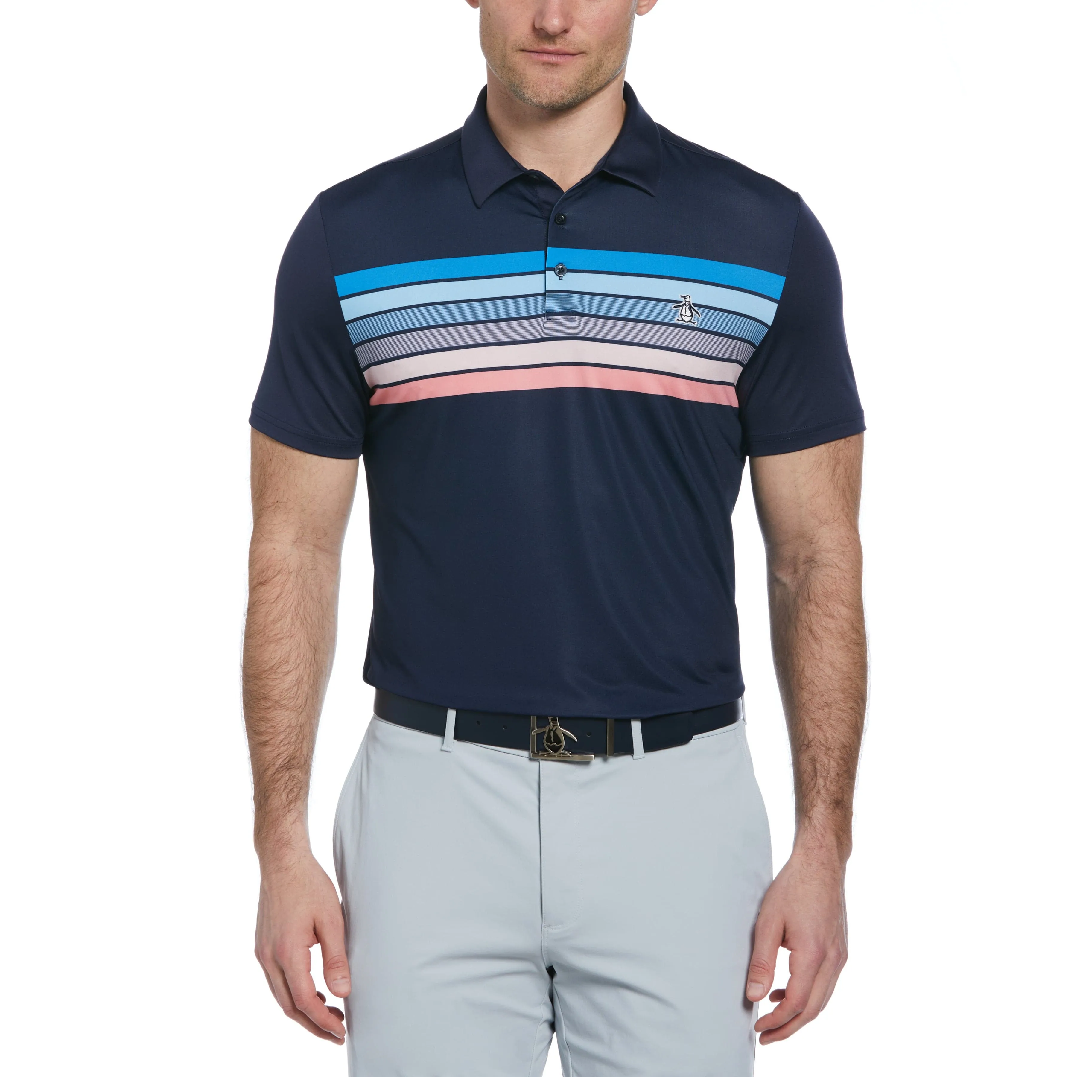 Engineered 70's Stripe Color Block Golf Polo sold by Original Penguin