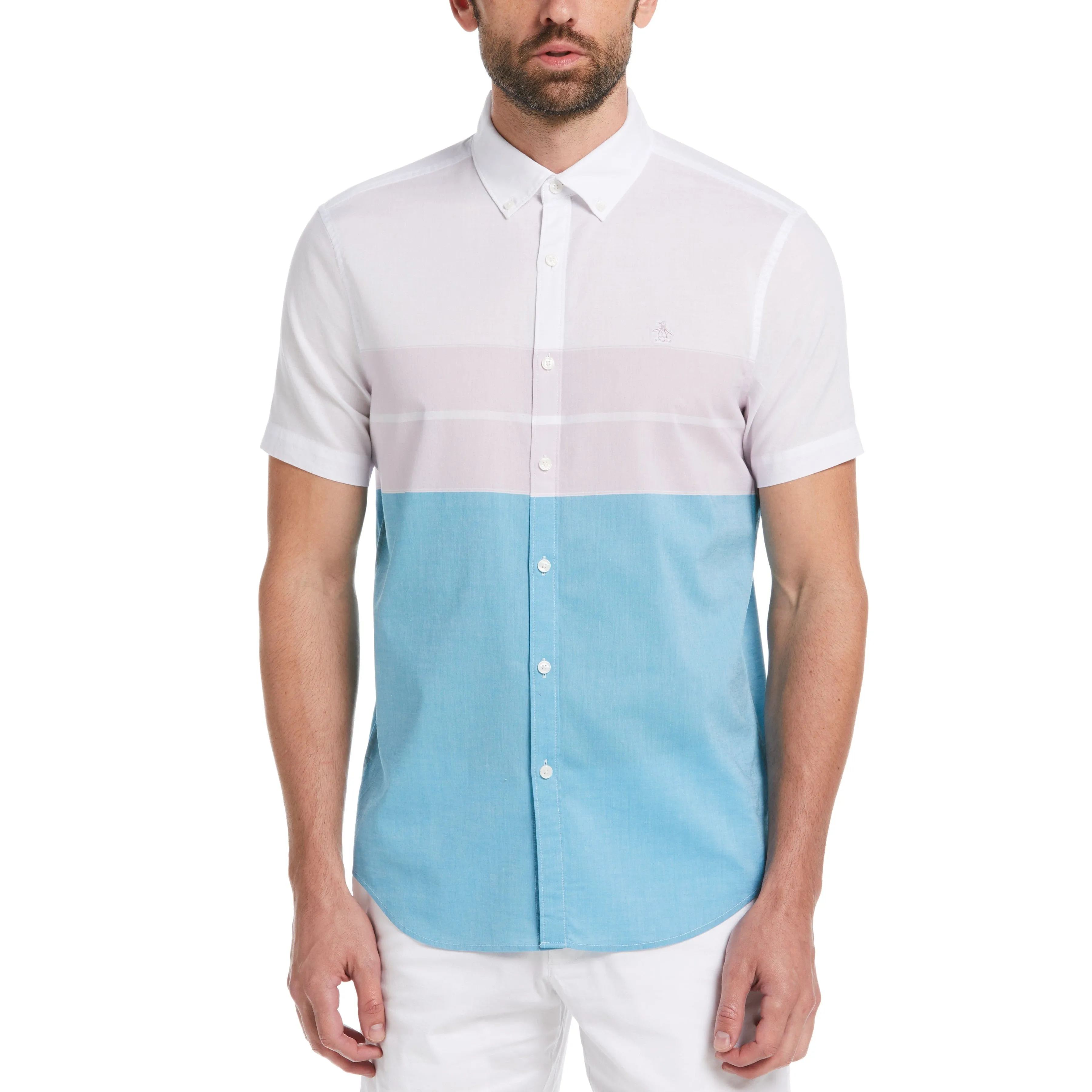 Lawn Stretch Colorblock Stripe Shirt sold by Original Penguin