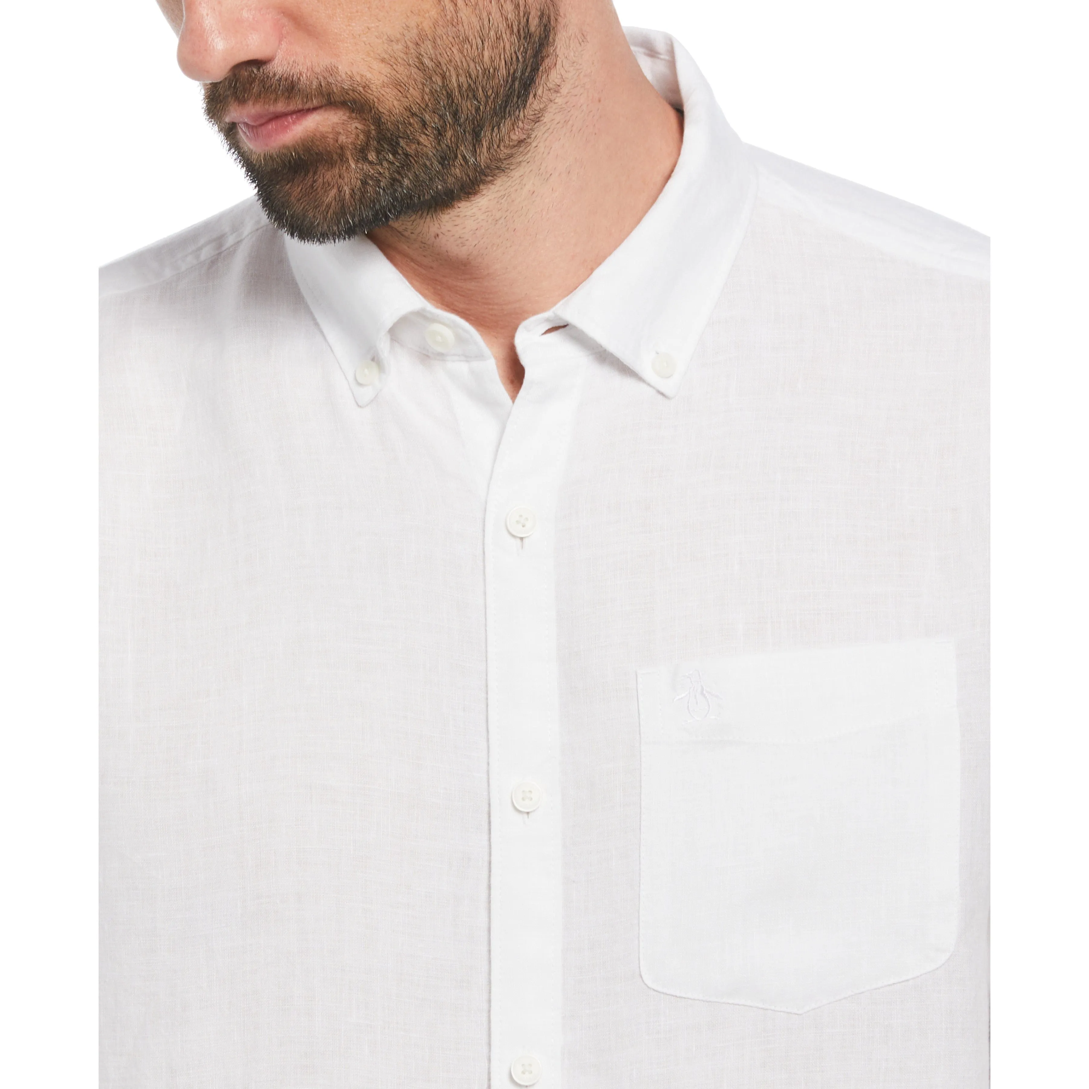 Linen Long Sleeve Button-Down Shirt sold by Original Penguin product image thumbnail 3
