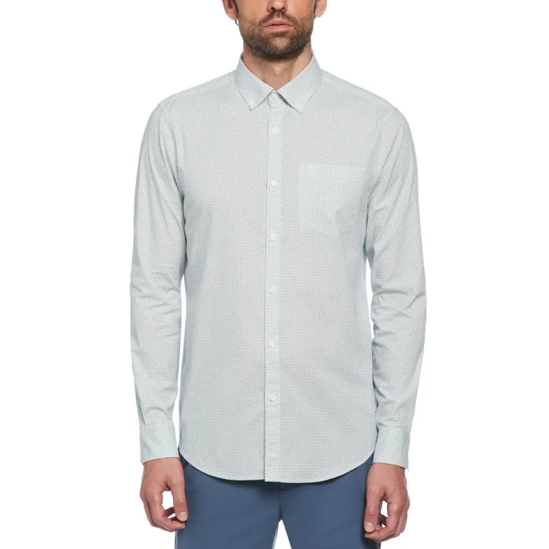 Poplin Mini Geometric Floral Print Shirt sold by Original Penguin