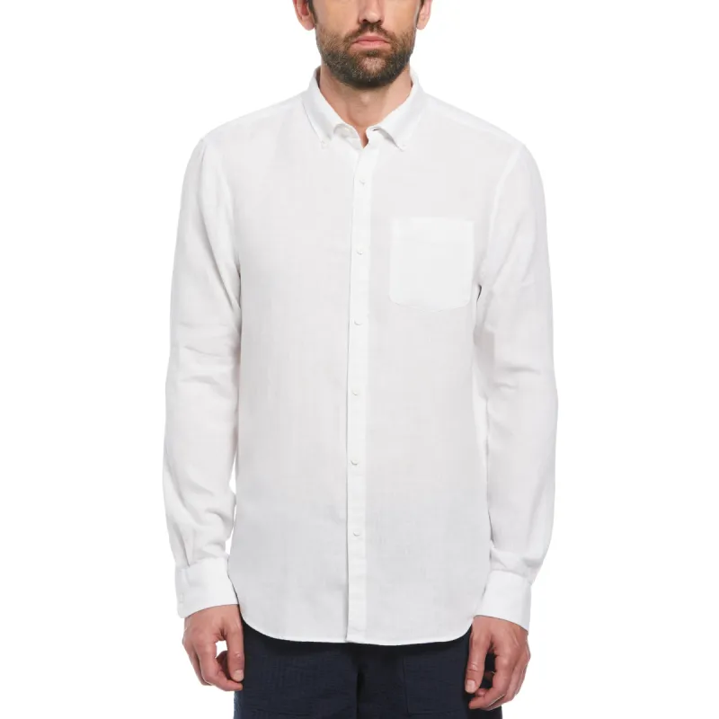 Linen Long Sleeve Button-Down Shirt sold by Original Penguin