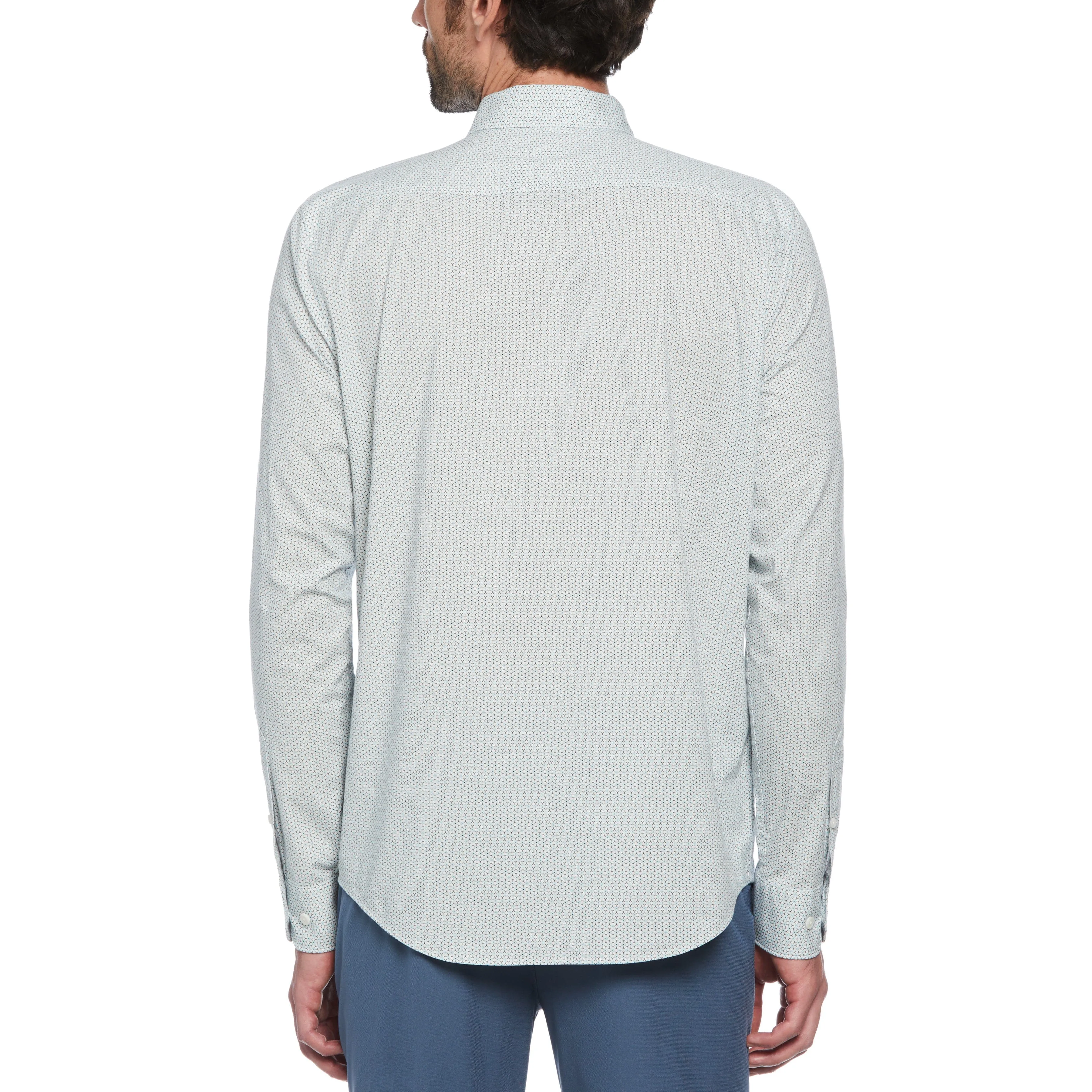 Poplin Mini Geometric Floral Print Shirt sold by Original Penguin product image thumbnail 2