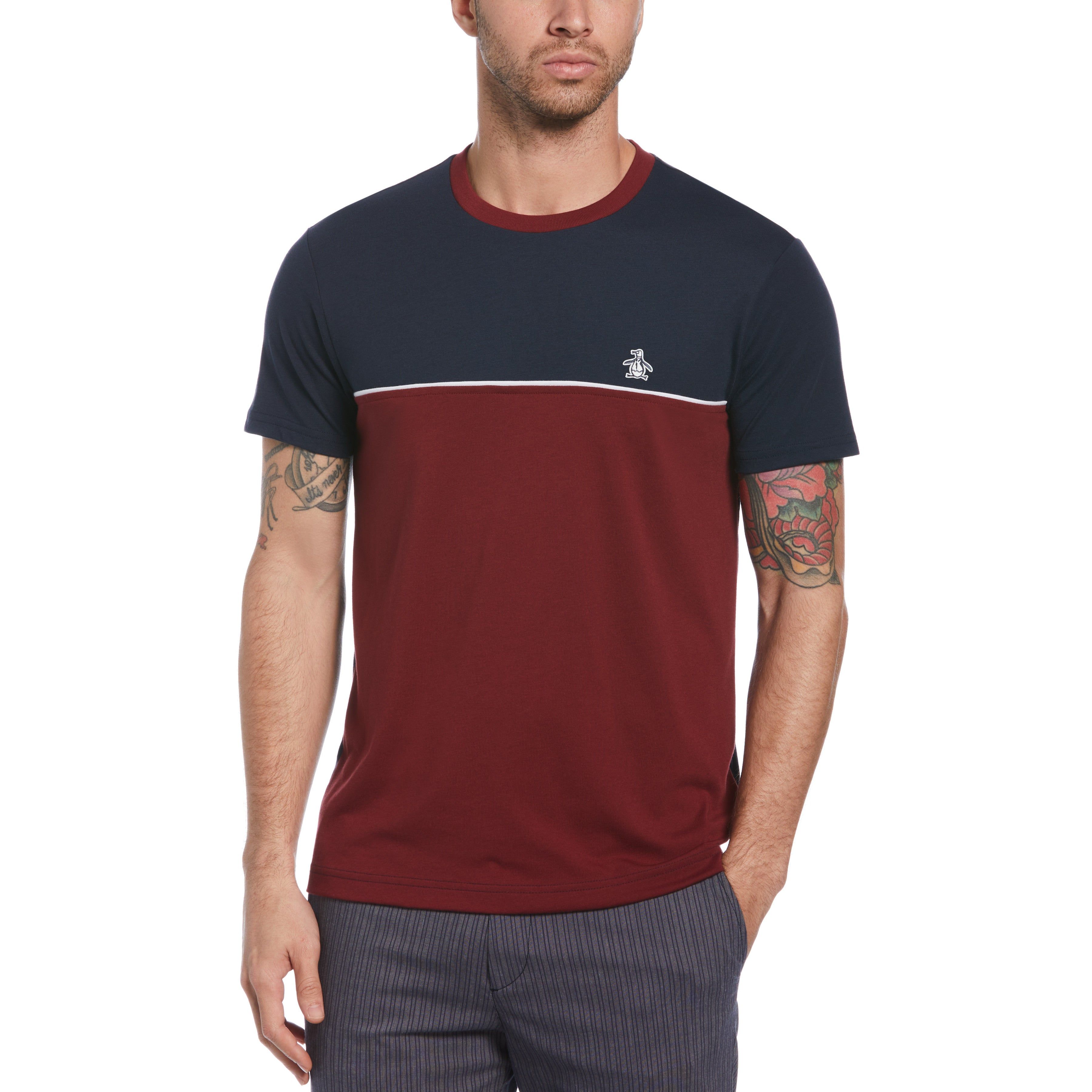 Color Block Tee with Piping sold by Original Penguin