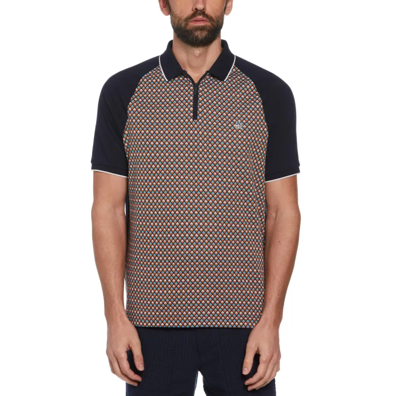 Jacquard Front 1/4 Zip Raglan Polo sold by Original Penguin