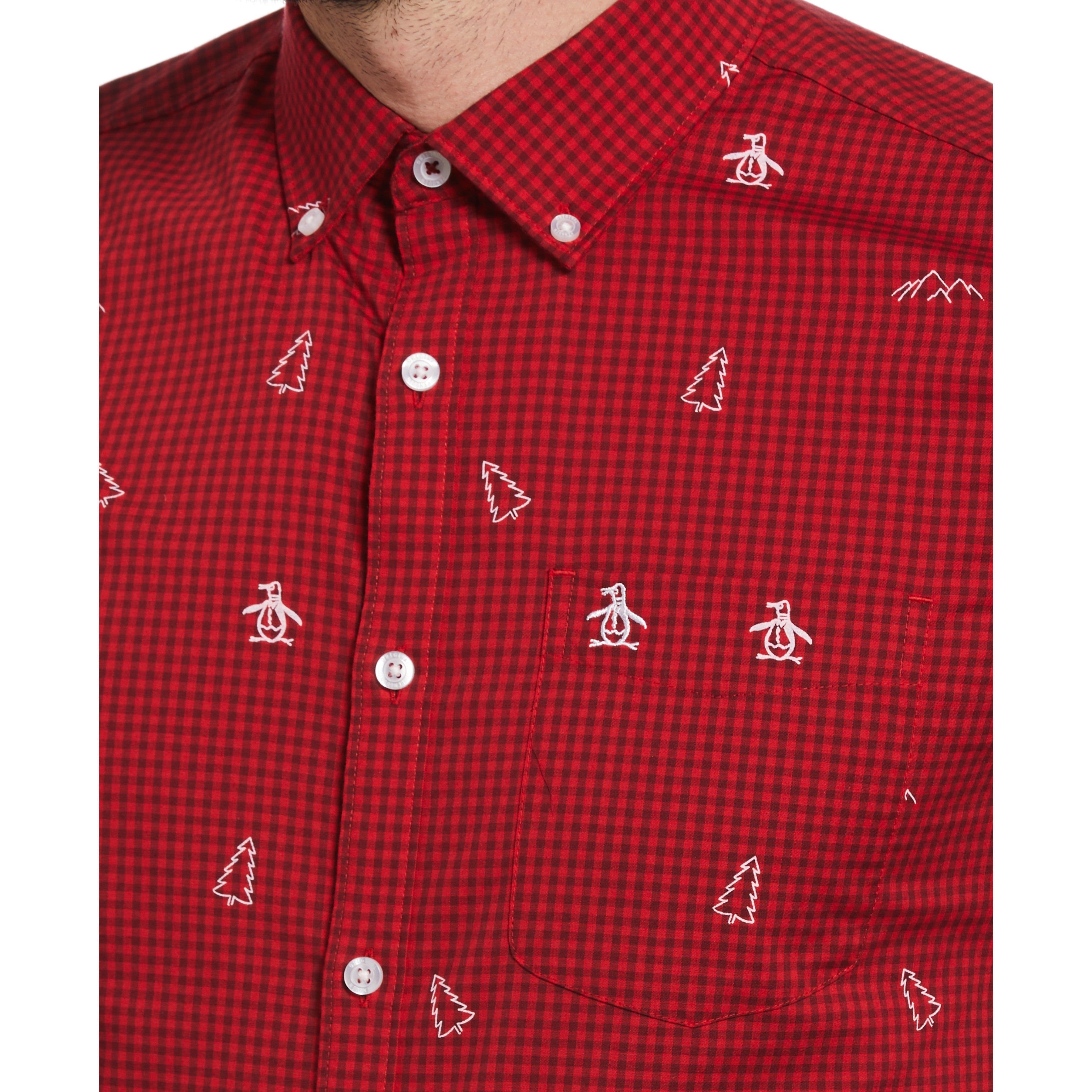 Gingham Holiday Pete Print Shirt sold by Original Penguin product image thumbnail 3