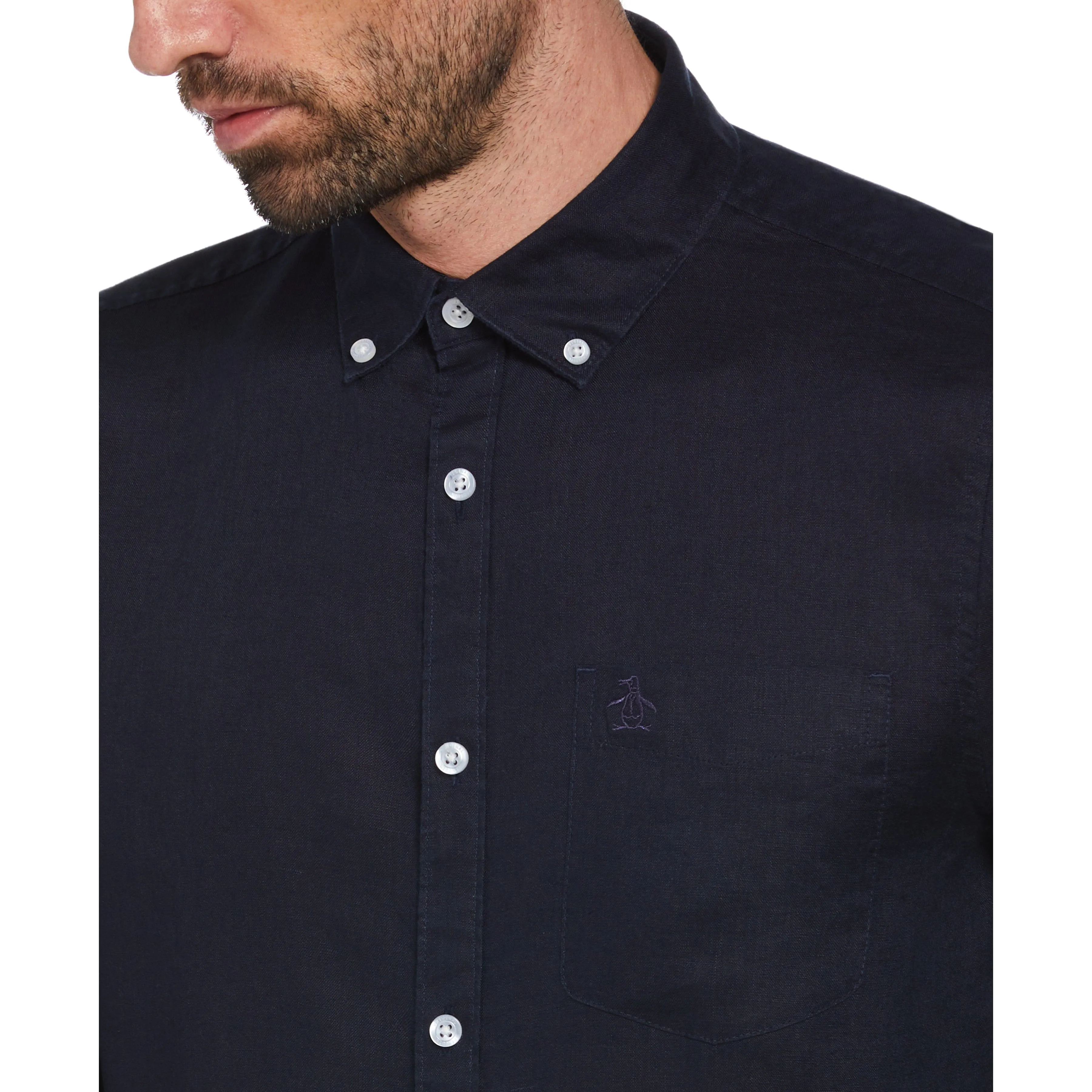 Long Sleeve Washed Linen Shirt sold by Original Penguin product image thumbnail 3
