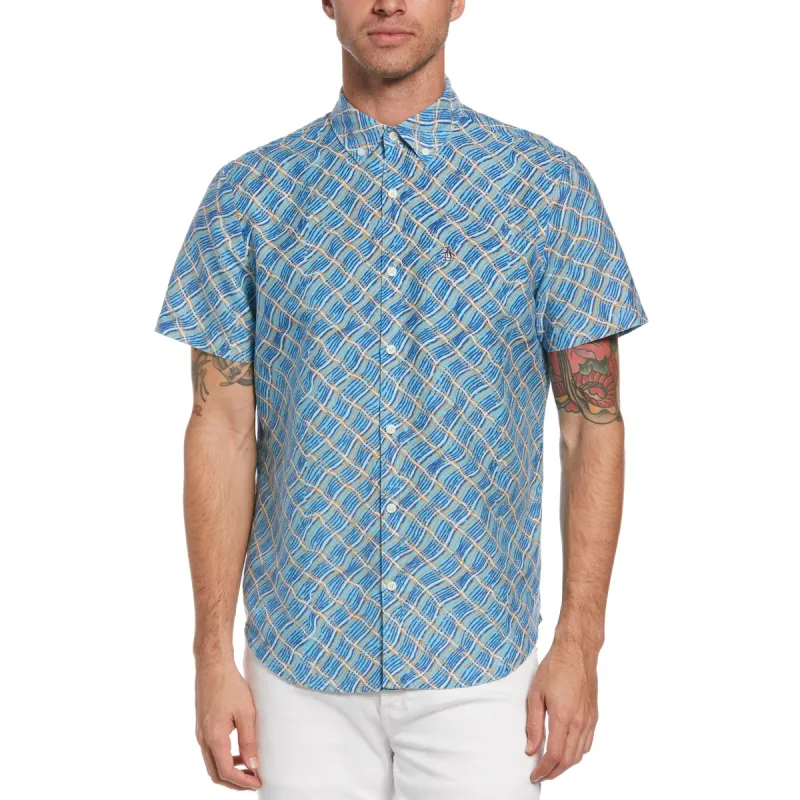 Blue Geo Print Shirt sold by Original Penguin
