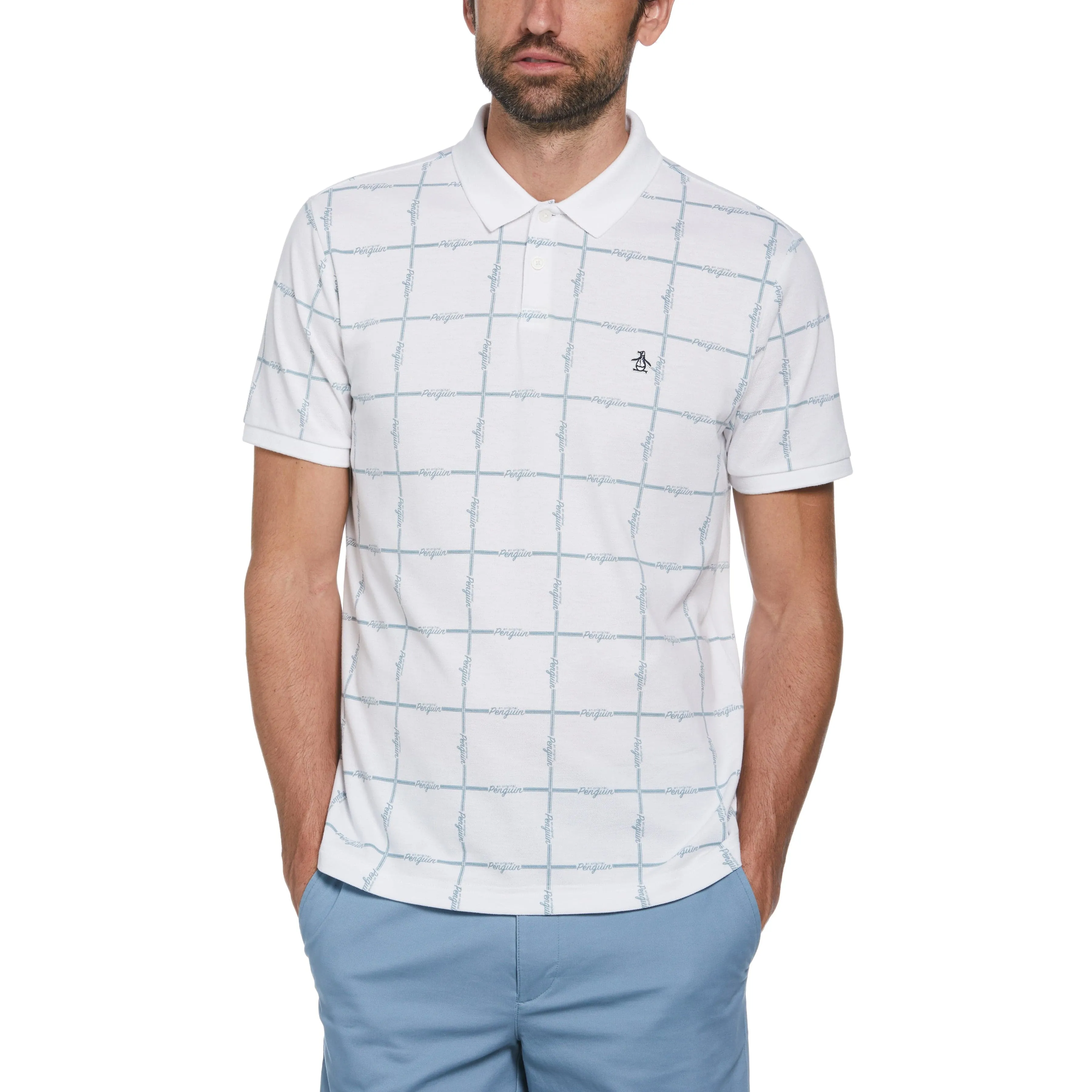 COOLMAX® Birdseye Pique Grid Polo sold by Original Penguin product image thumbnail 2