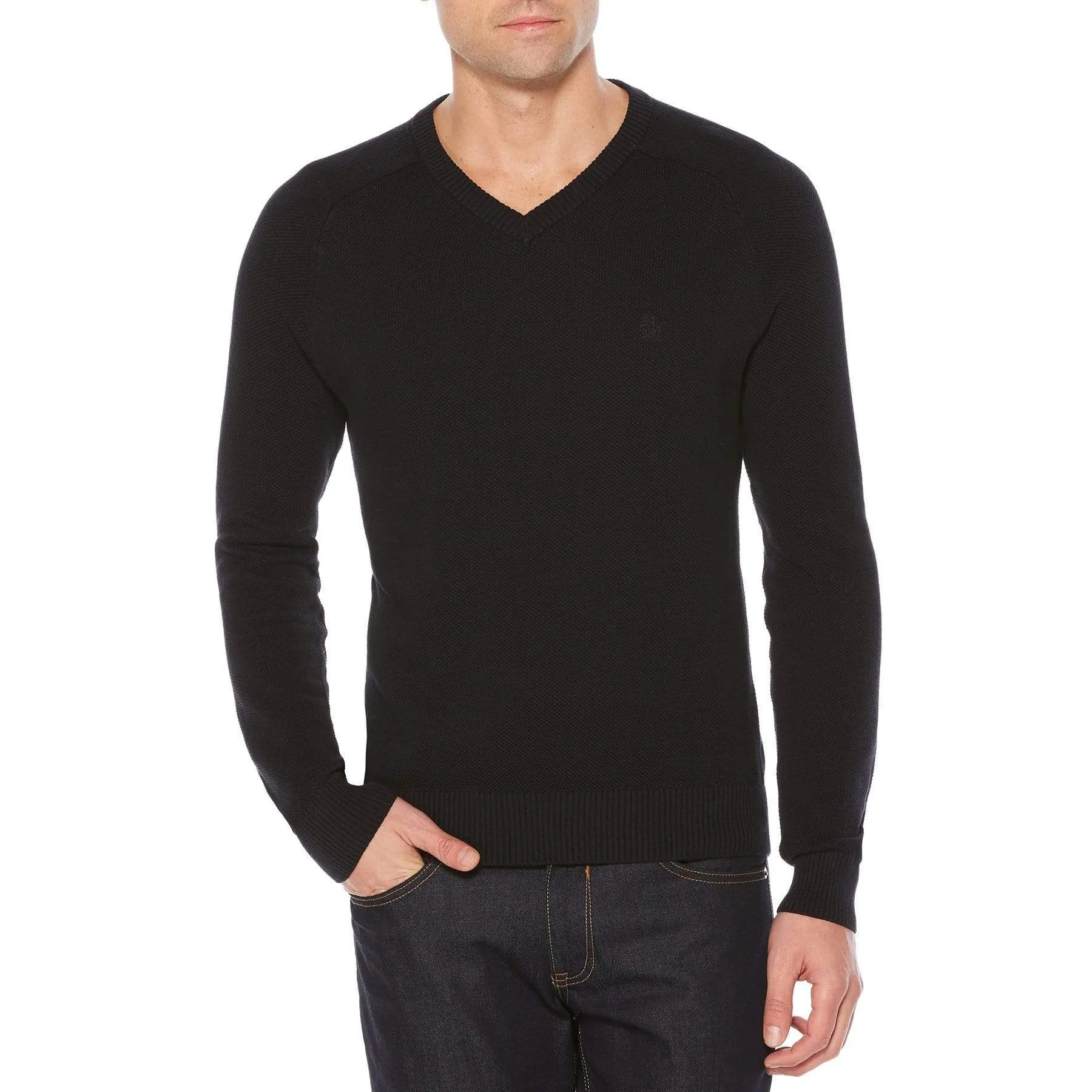 Big & Tall Honeycomb V-Neck Sweater sold by Original Penguin