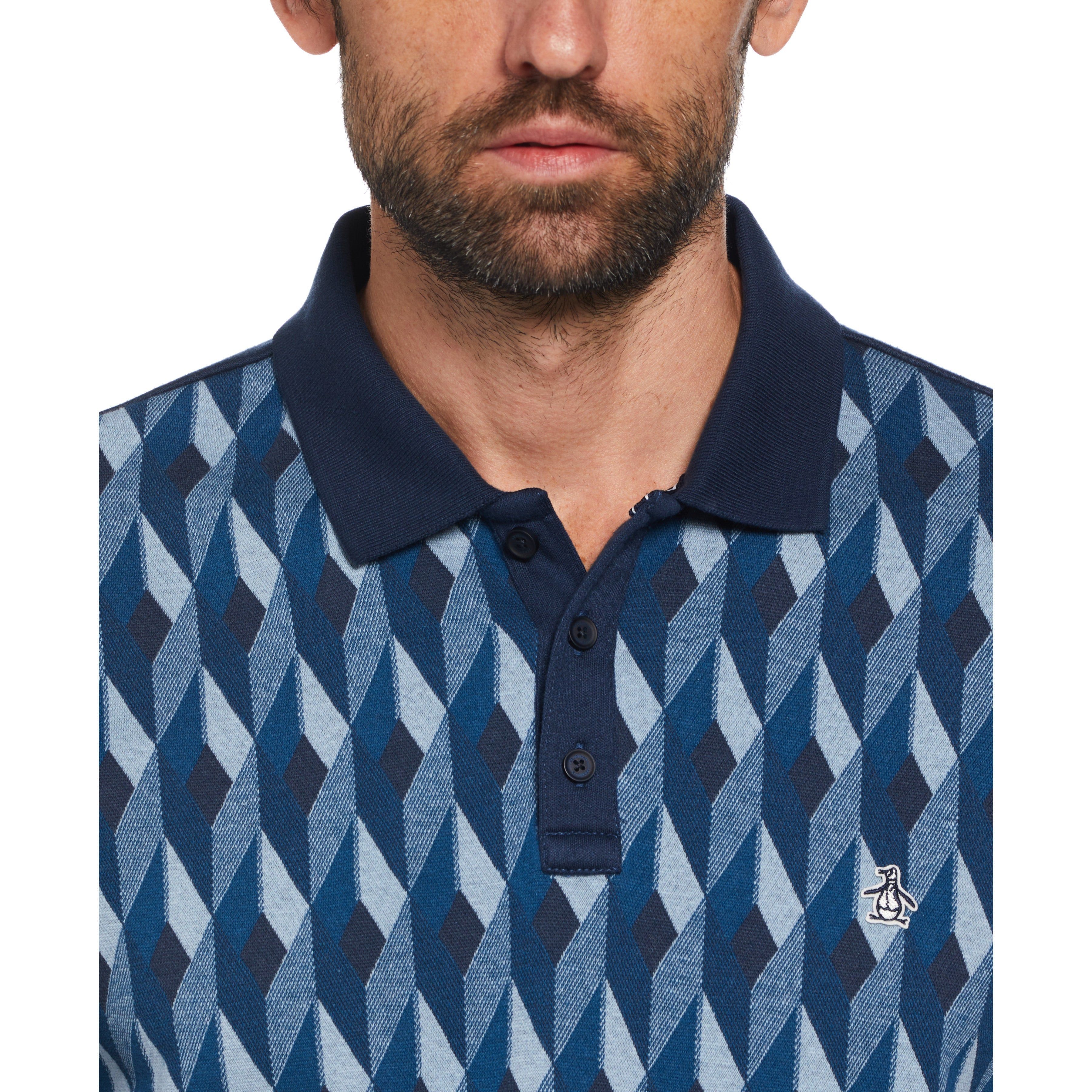 Jacquard Front Diamond Geo Print Polo sold by Original Penguin product image thumbnail 3