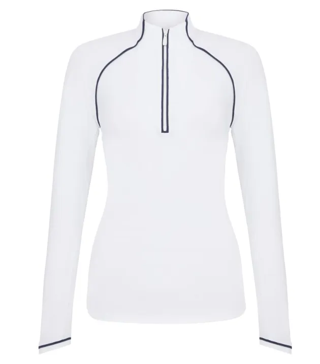 Women's Long Sleeve Quarter Zip Tennis Shirt - White sold by Original Penguin product image thumbnail 2