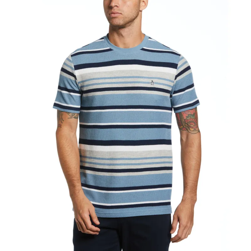Multi Stripe Waffle Tee sold by Original Penguin