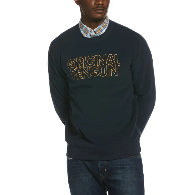 Stacked Logo Fleece Sweater sold by Original Penguin