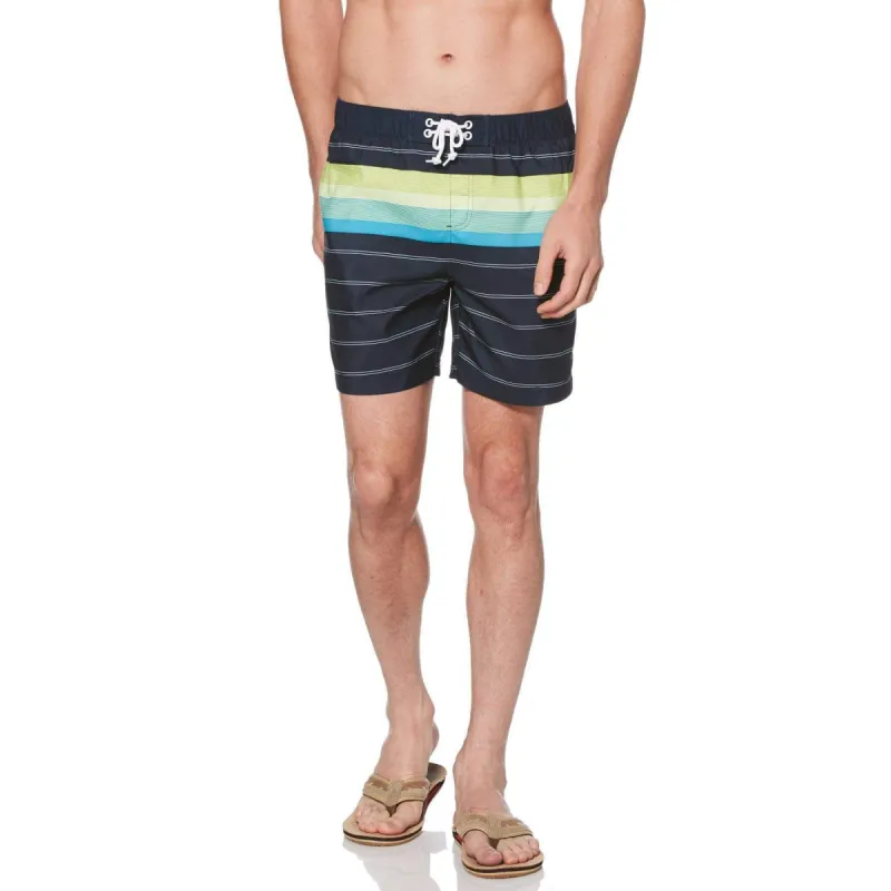 Engineered Stripe Swim Short sold by Original Penguin