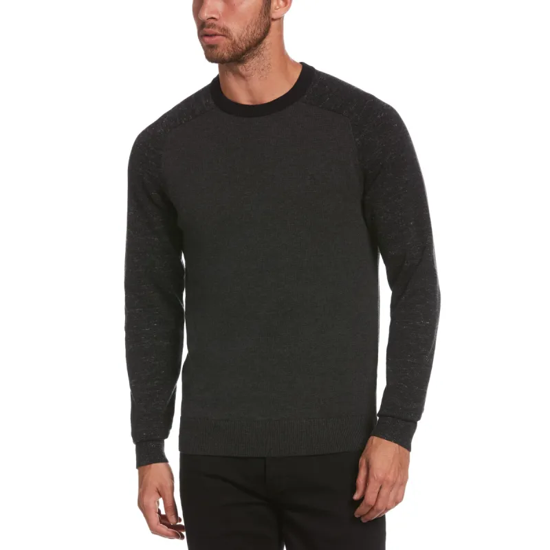 Wool Blend Color Block Crew Neck Sweater sold by Original Penguin