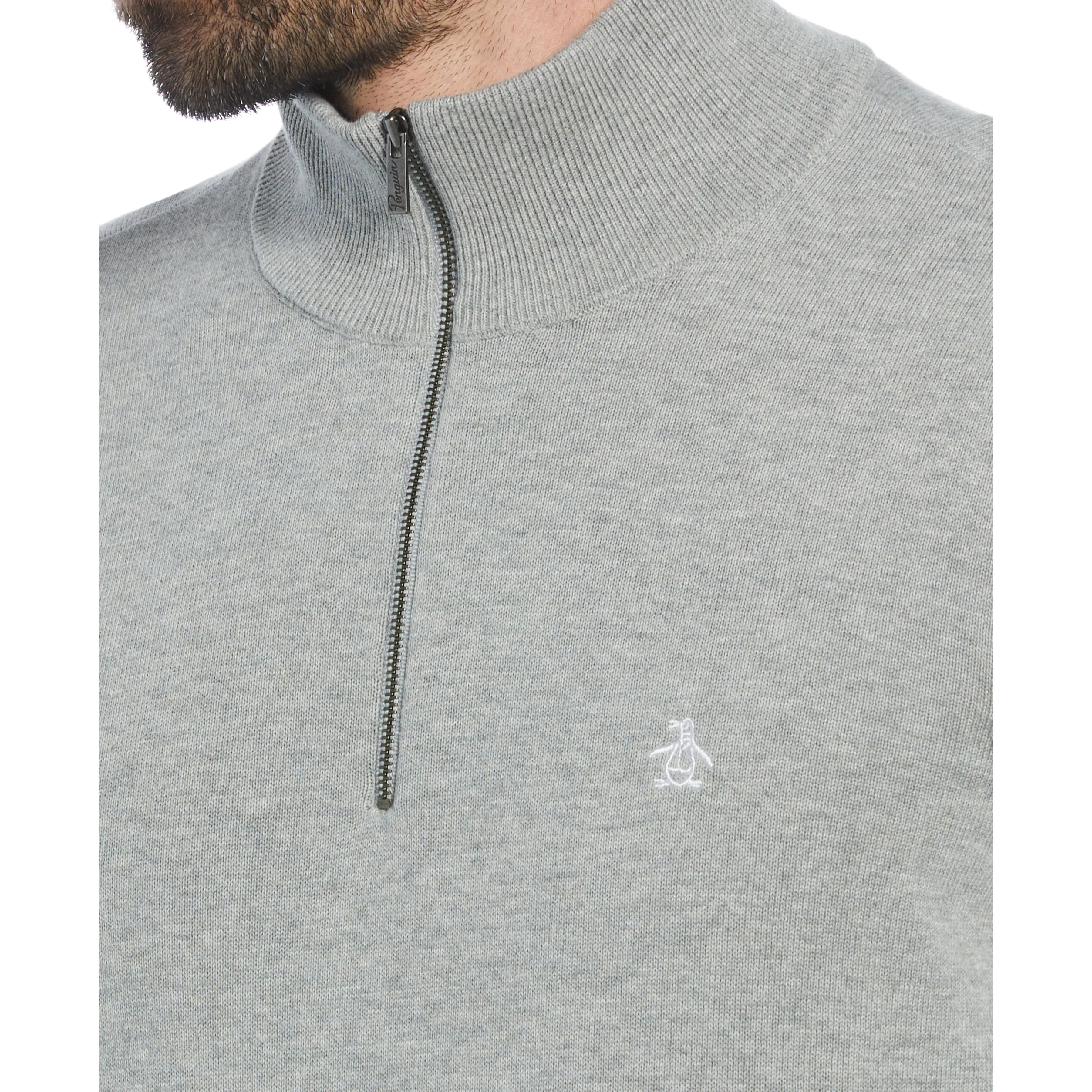 1/4 Zip Cotton Jersey Sweater sold by Original Penguin product image thumbnail 3