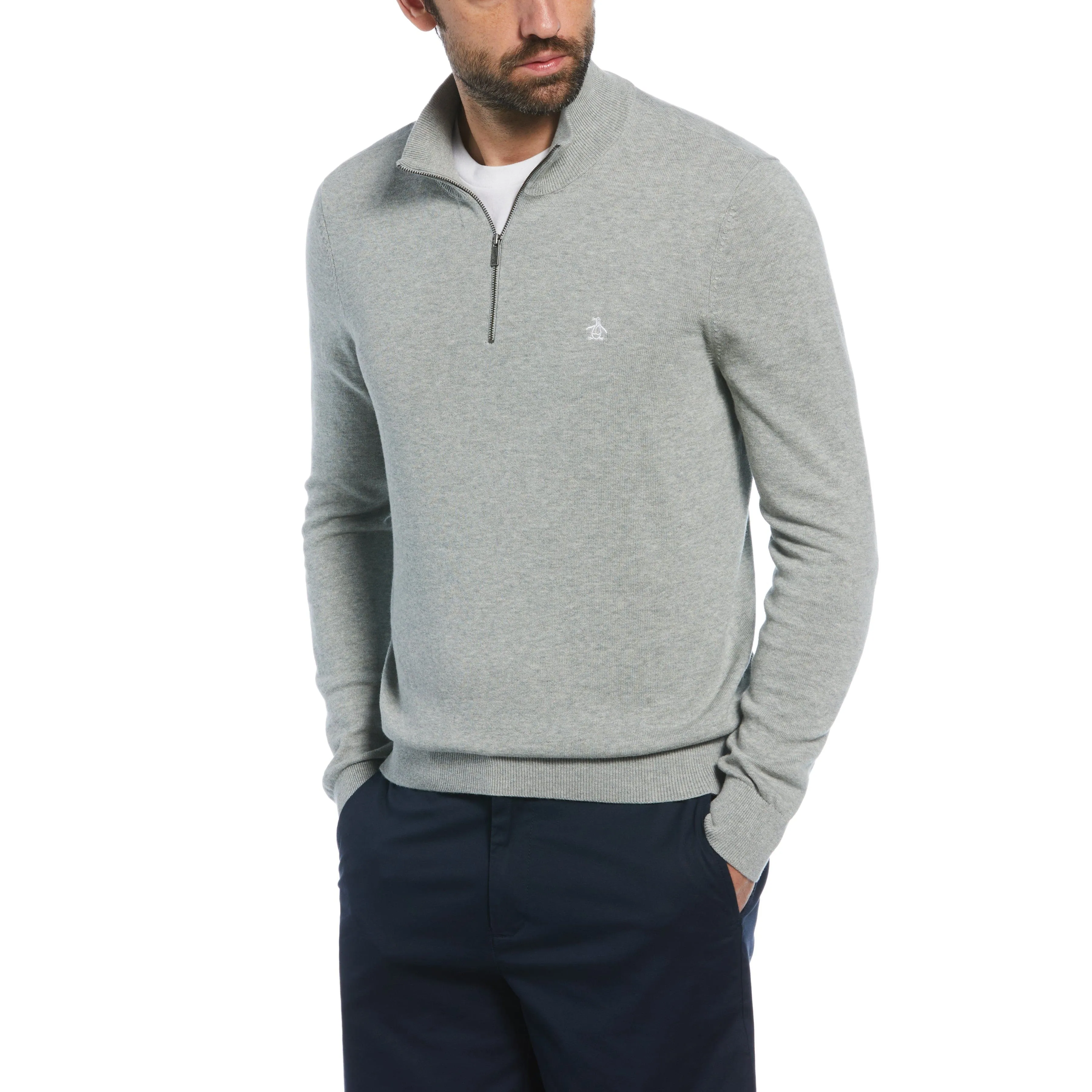 1/4 Zip Cotton Jersey Sweater sold by Original Penguin