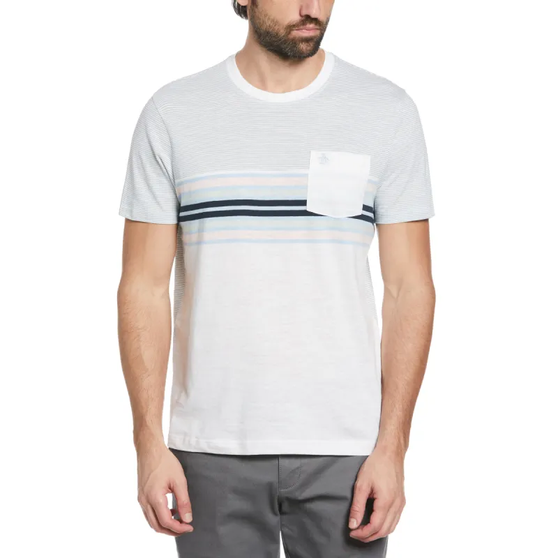 Striped Color Block Pocket Tee sold by Original Penguin