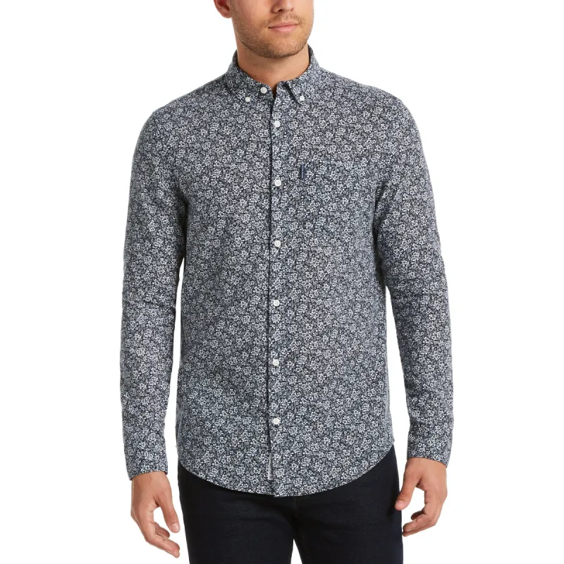 Linen Blend Ditsy Floral Print Shirt sold by Original Penguin