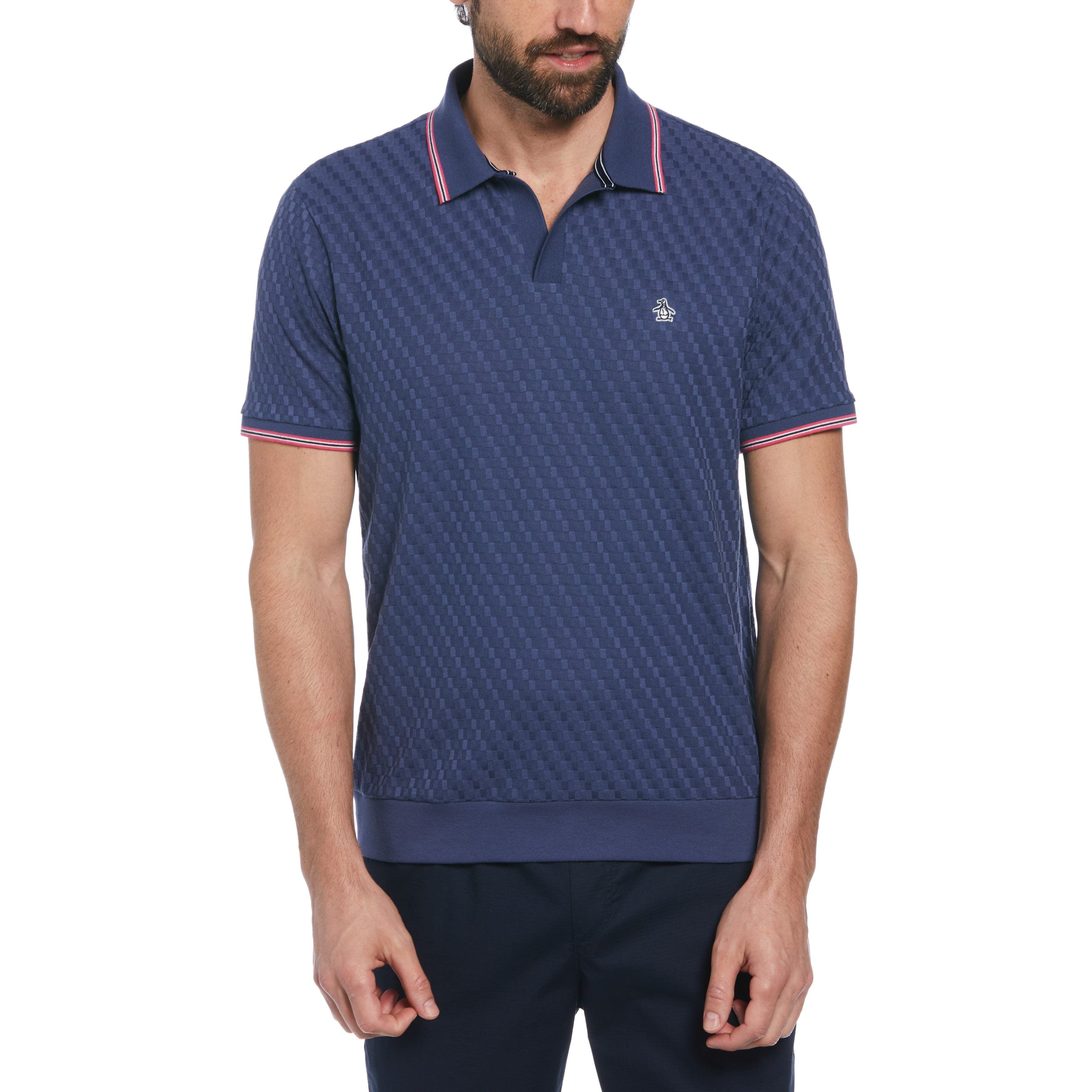 Jacquard Johnny Collar Polo sold by Original Penguin