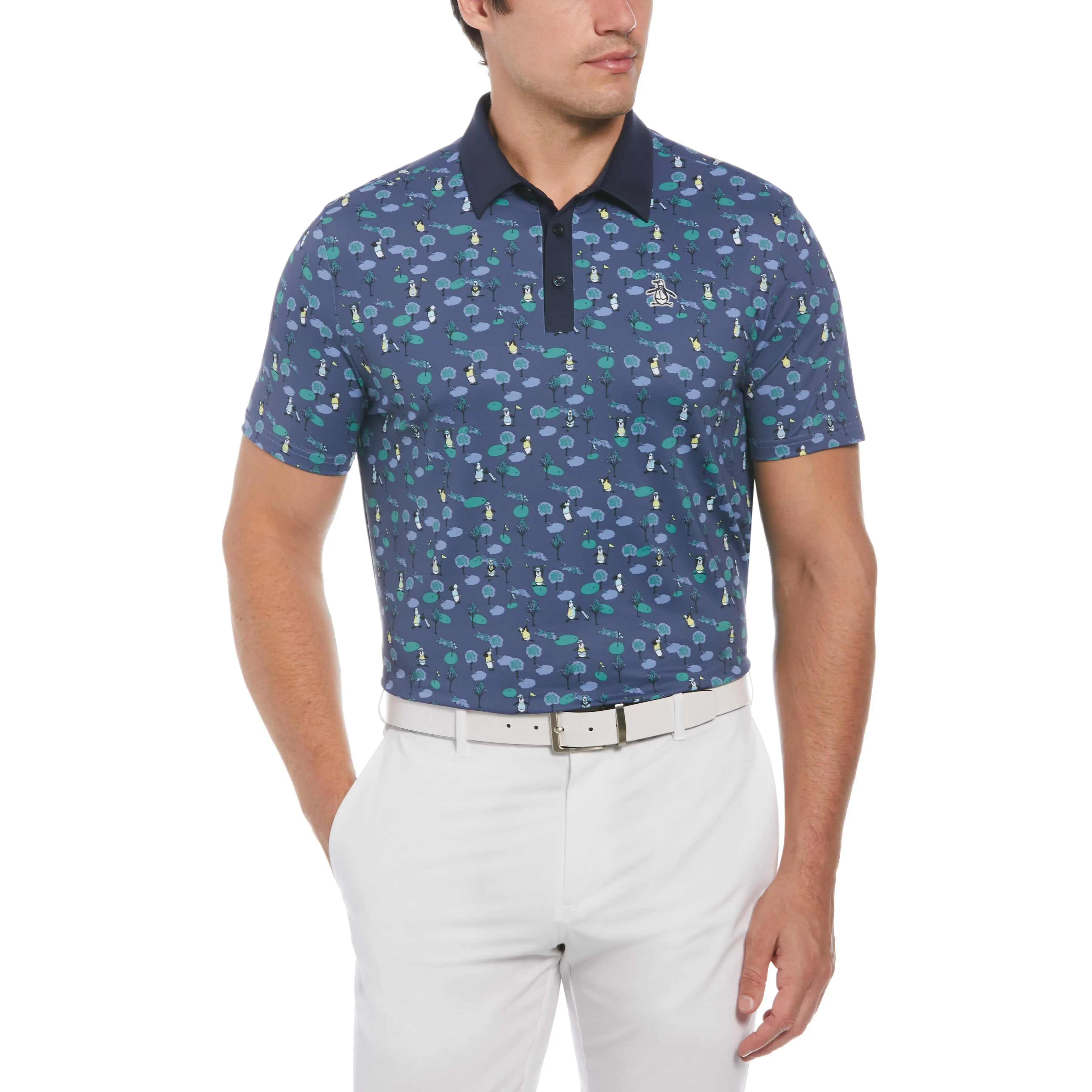 Pete on the Course Print Golf Polo sold by Original Penguin