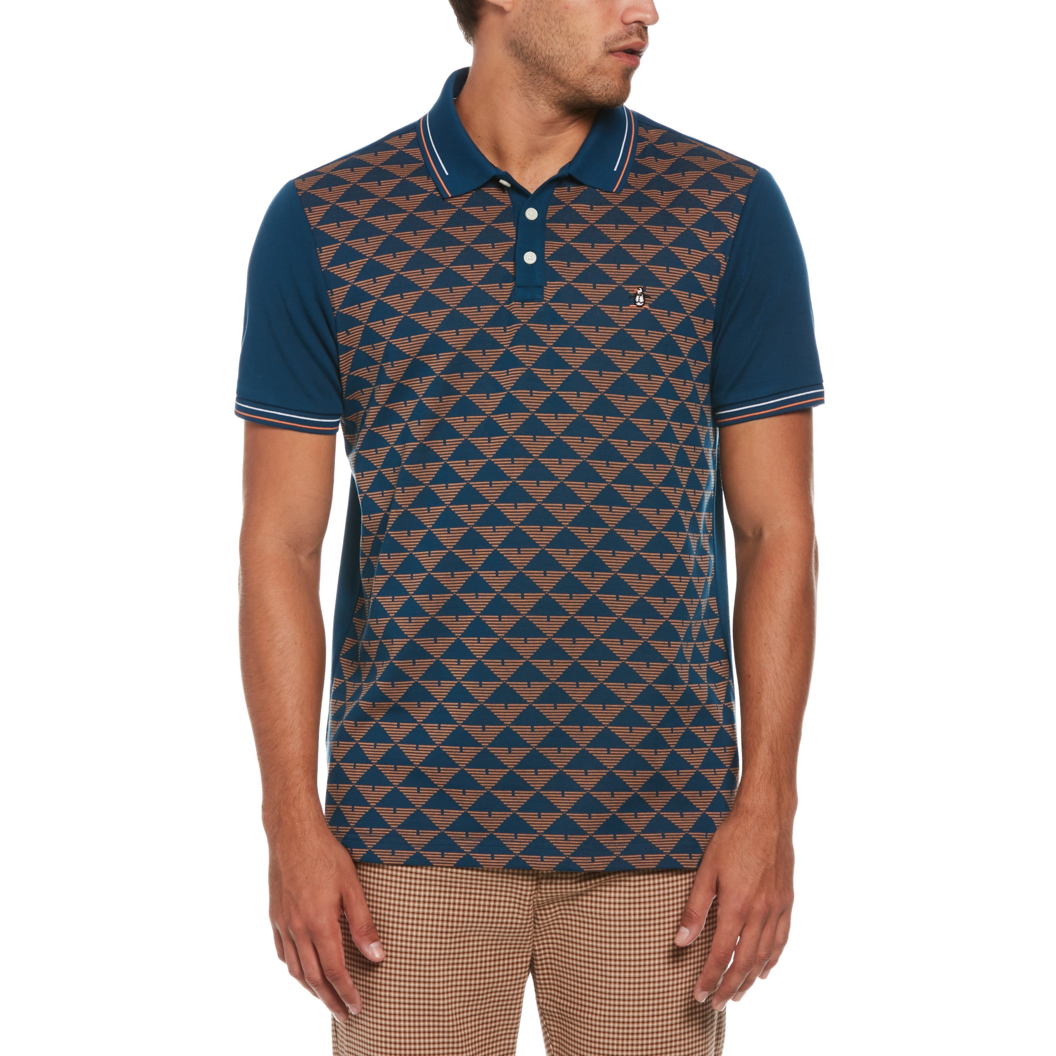 Cotton Jacquard Front Geo Polo sold by Original Penguin