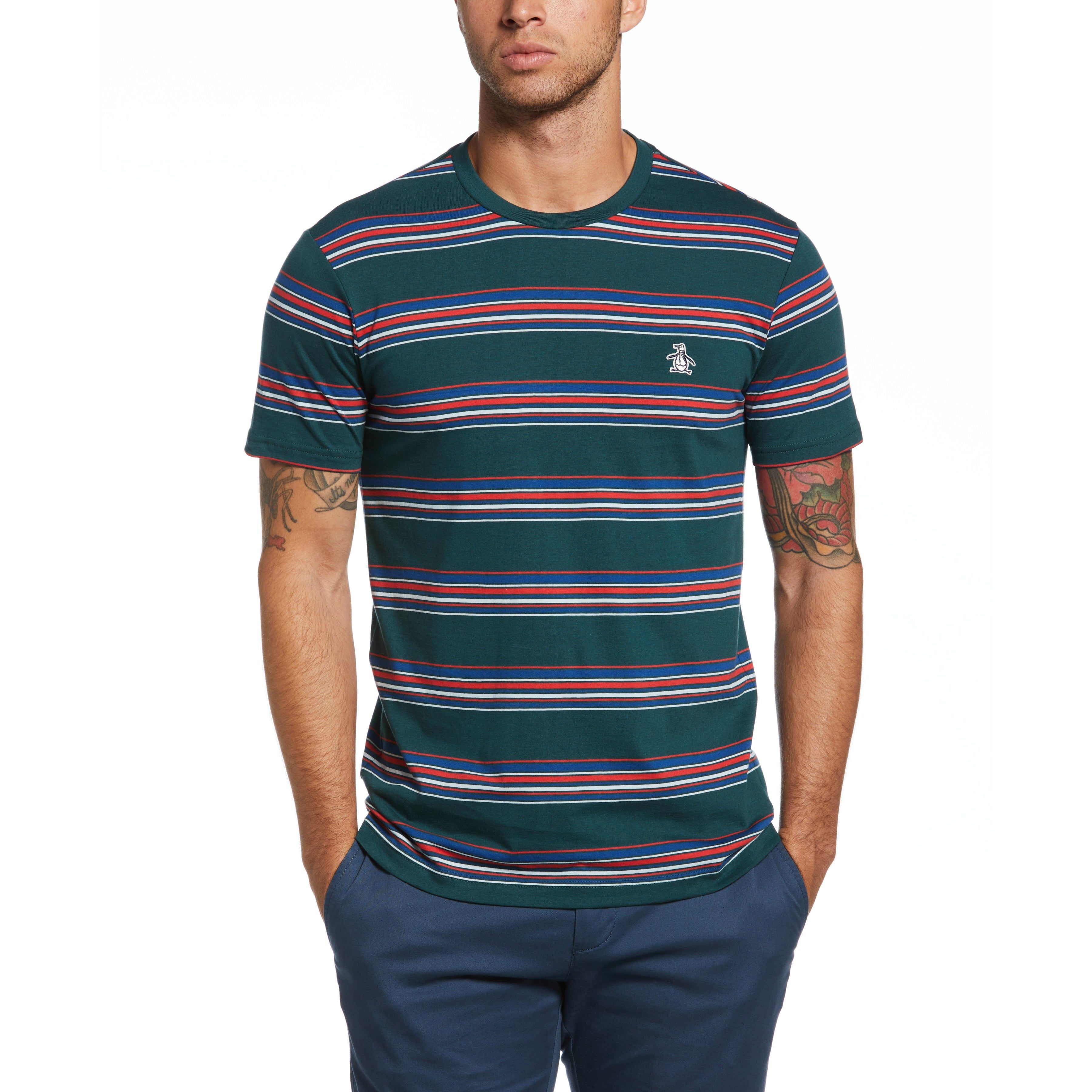 Engineered Stripe Tee sold by Original Penguin