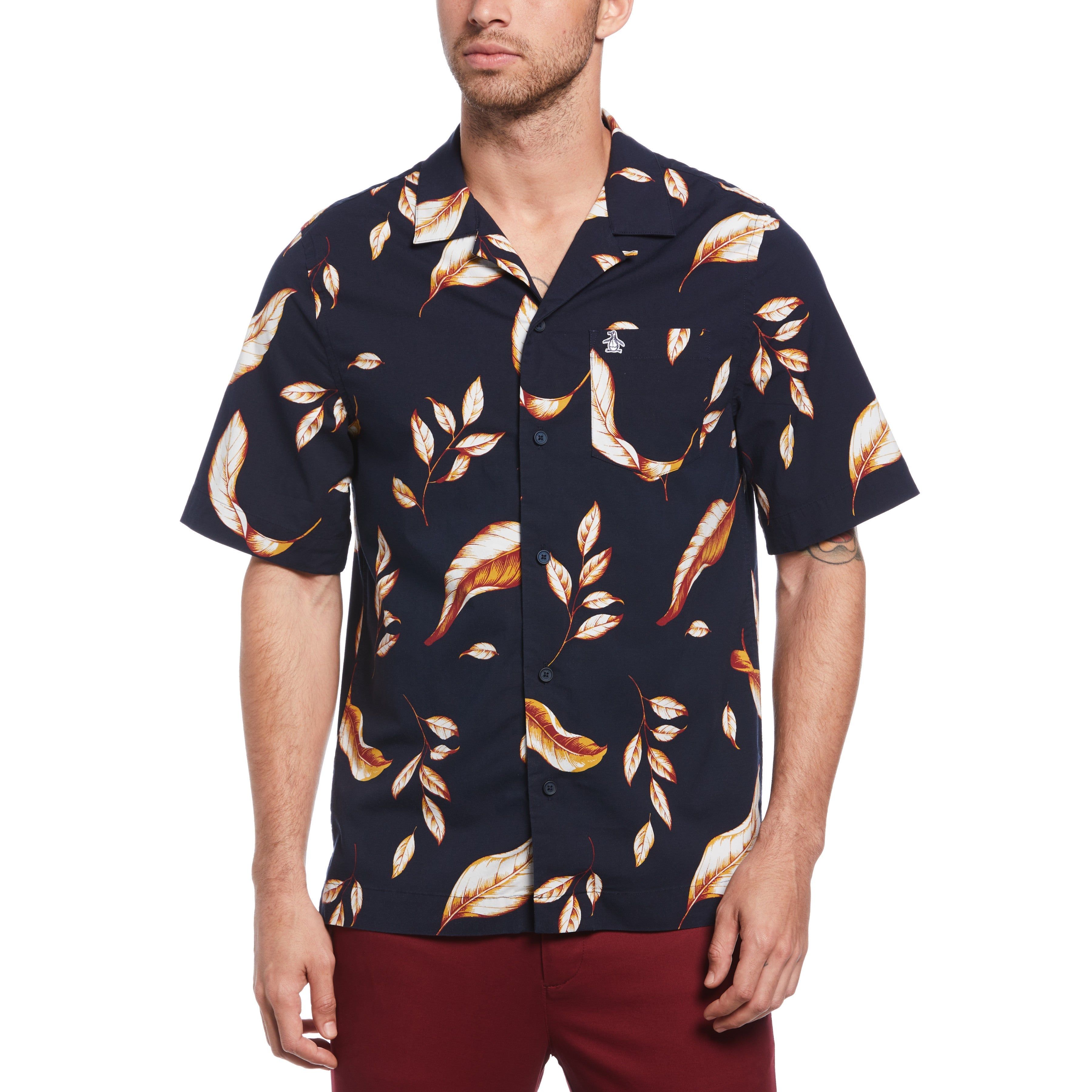 Leaf Print Feather Cabana Shirt sold by Original Penguin