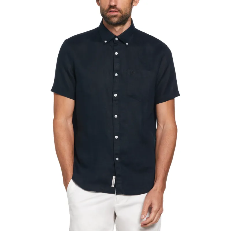Short Sleeve Washed Linen Shirt sold by Original Penguin