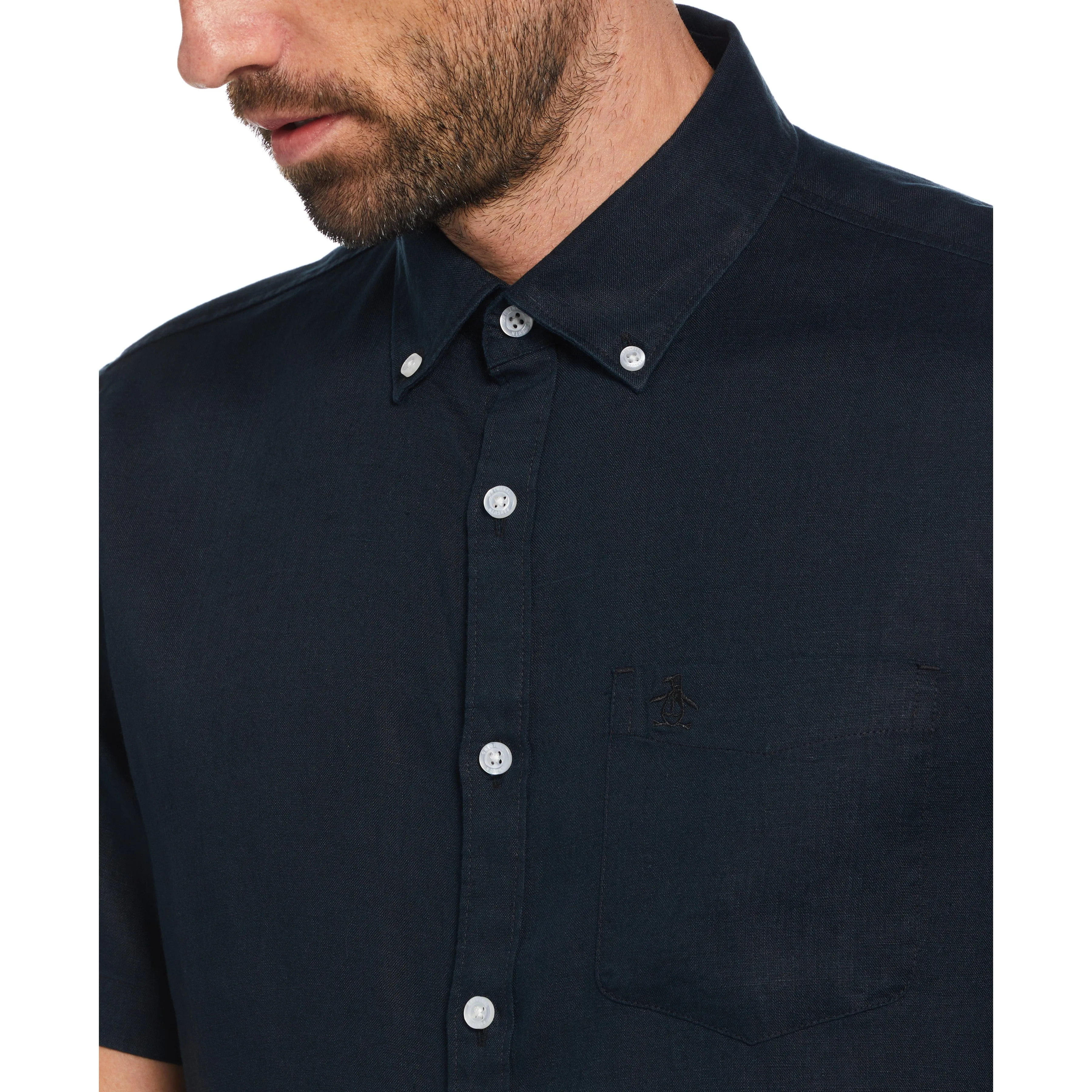 Short Sleeve Washed Linen Shirt sold by Original Penguin product image thumbnail 3