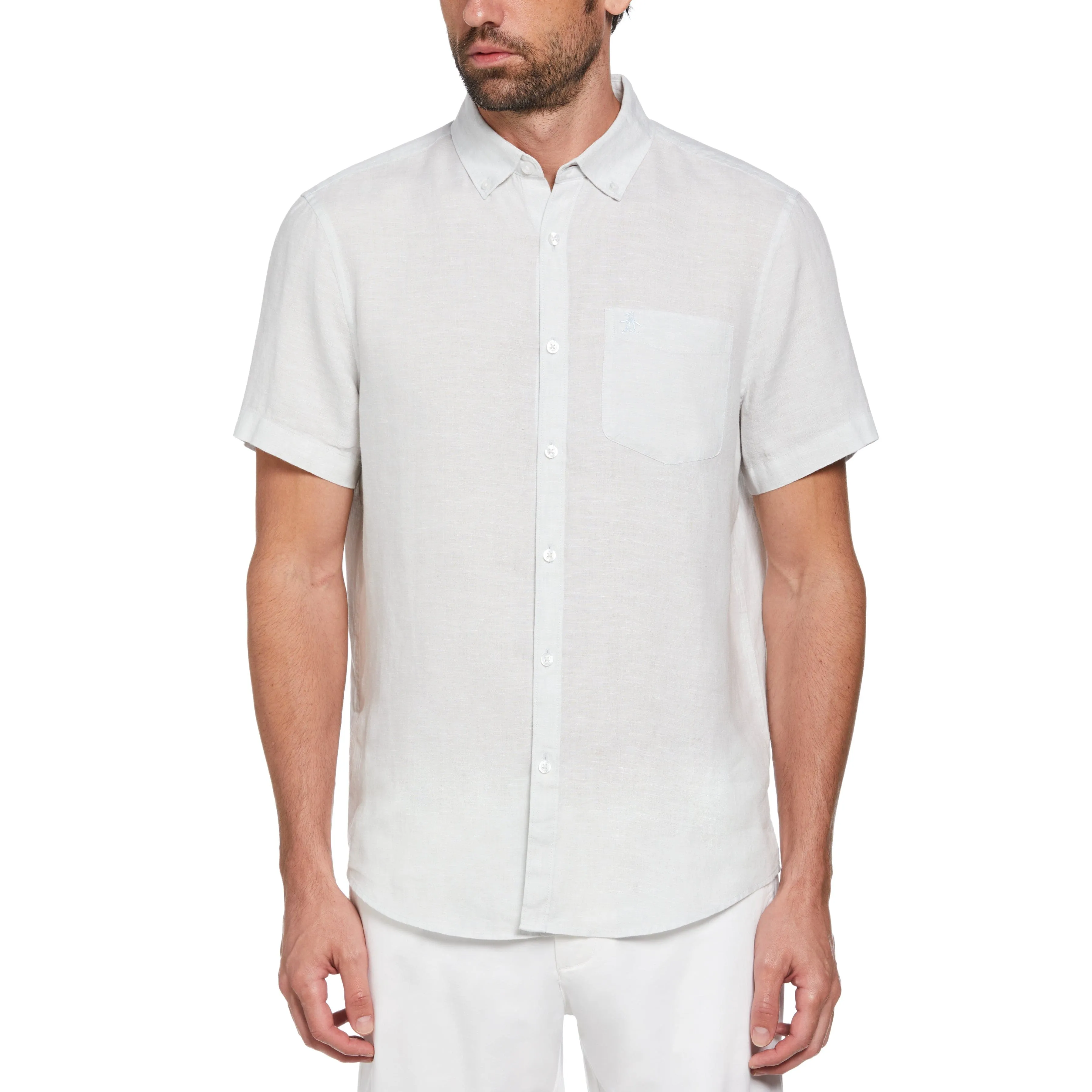 Short Sleeve Washed Linen Shirt sold by Original Penguin