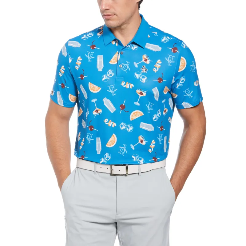 All-Over Oversized Cocktail Print Golf Polo sold by Original Penguin