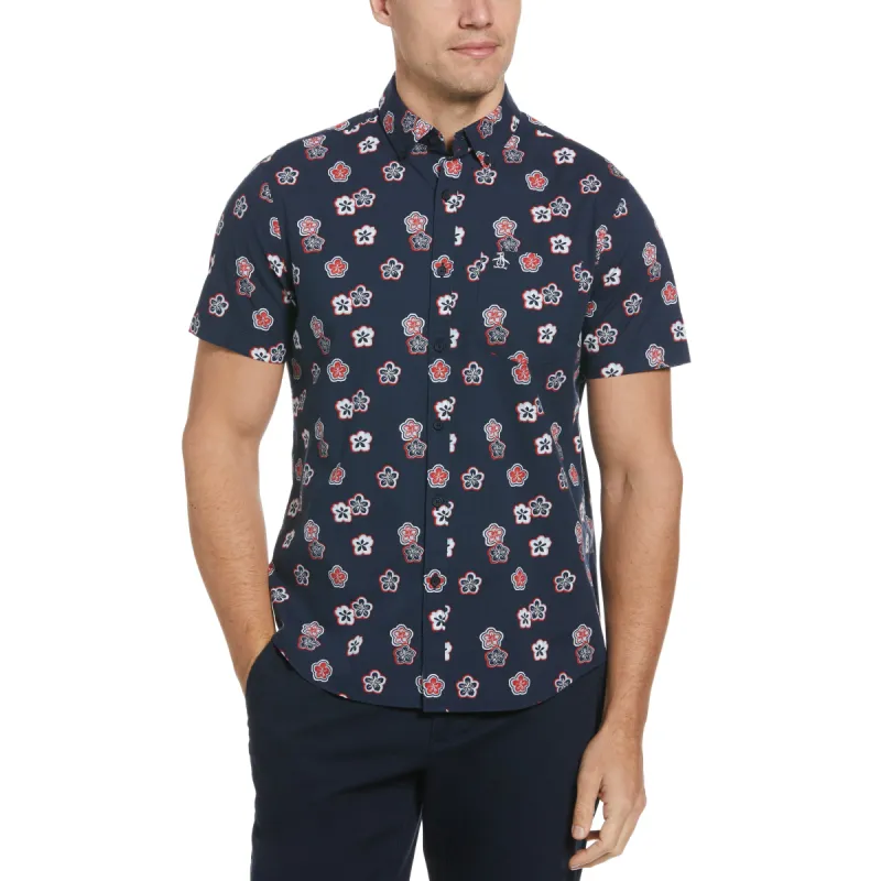 EcoVero™ Blend Hibiscus Print Shirt sold by Original Penguin