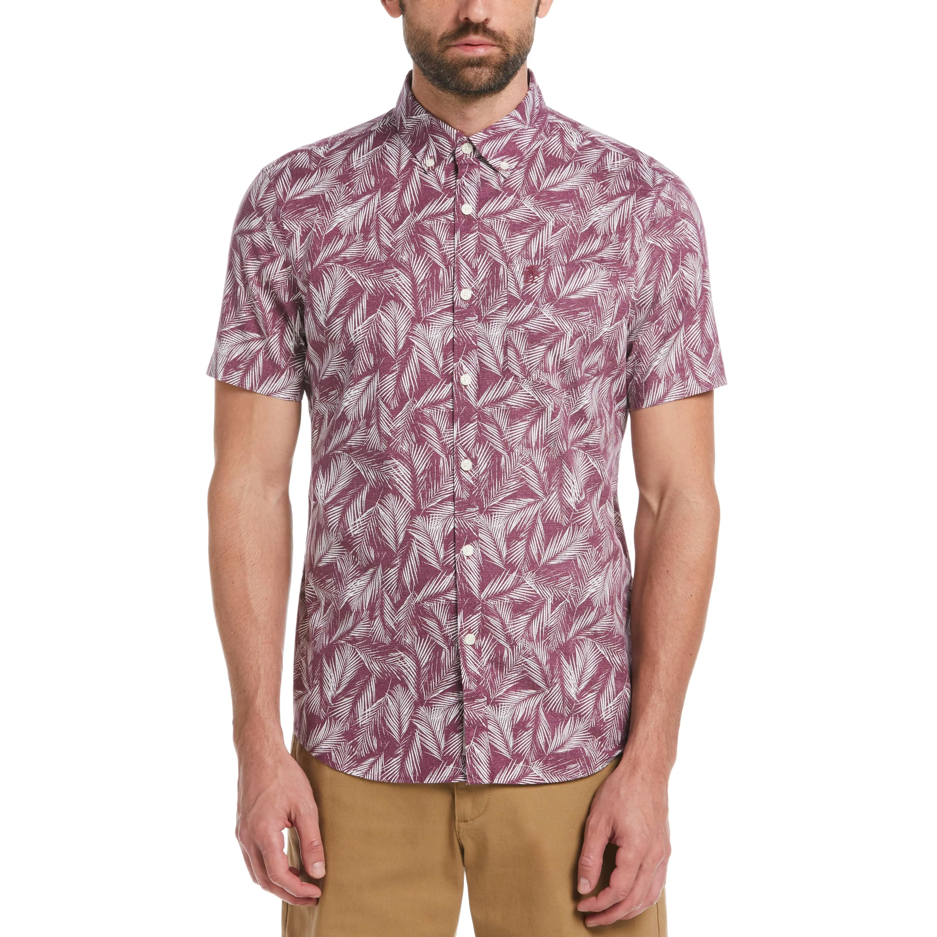 Poplin Palm Leaves Print Shirt sold by Original Penguin