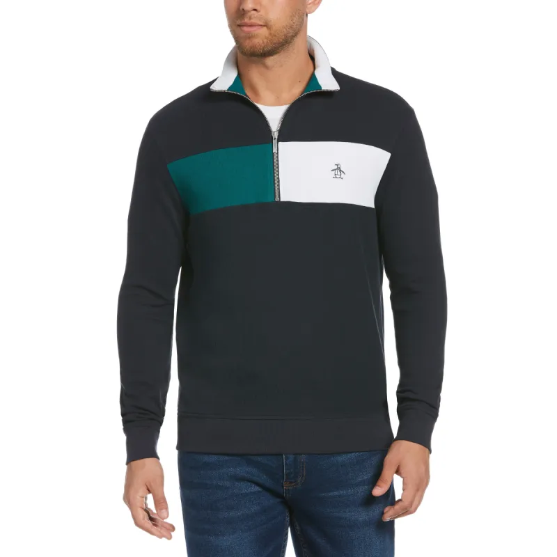 French Ribbed Quarter Zip Sweater sold by Original Penguin
