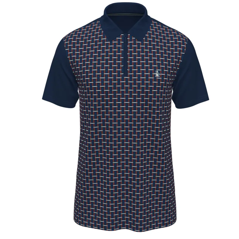 Jacquard Lattice Front Polo sold by Original Penguin