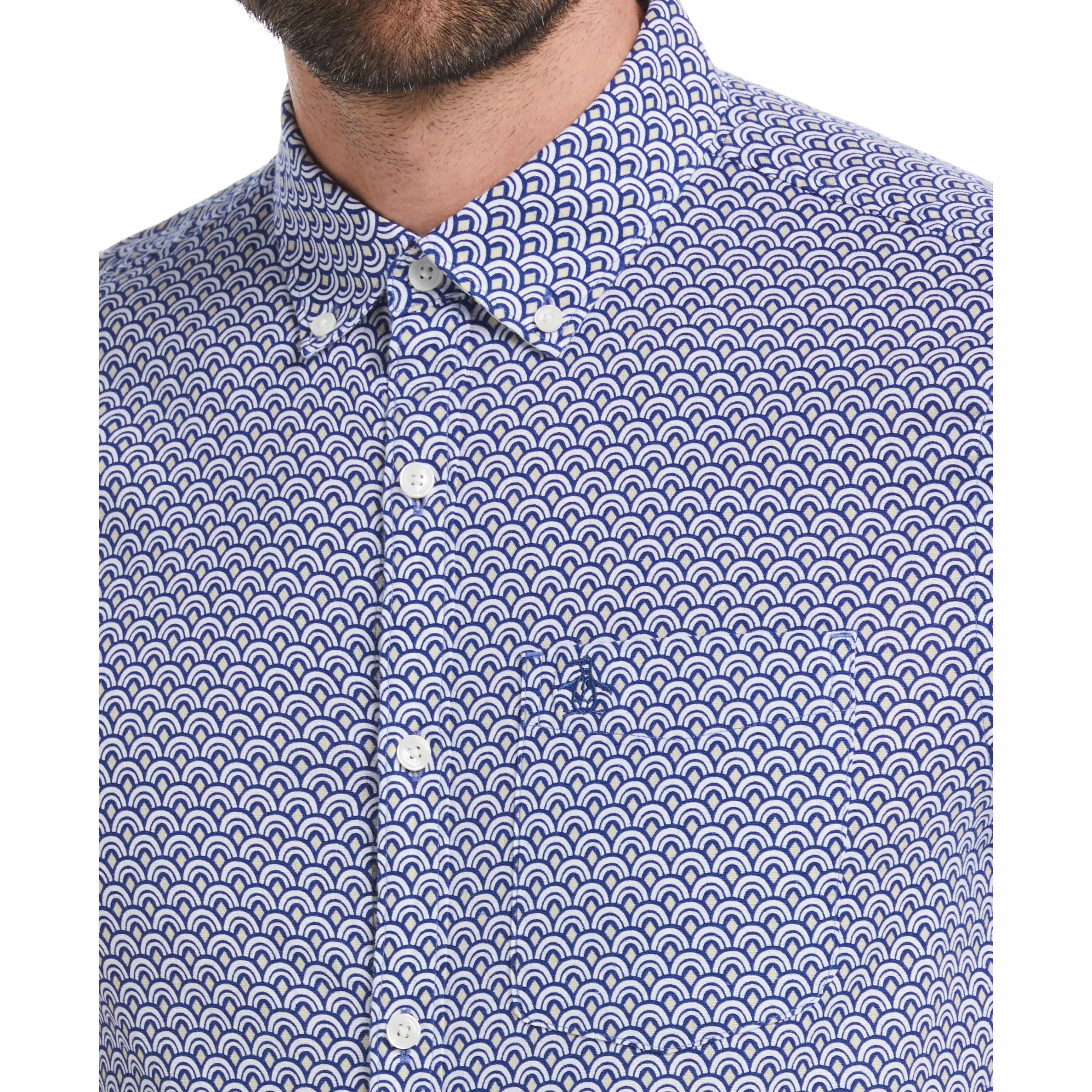 Linen Allover Geometric Print Shirt sold by Original Penguin product image thumbnail 3