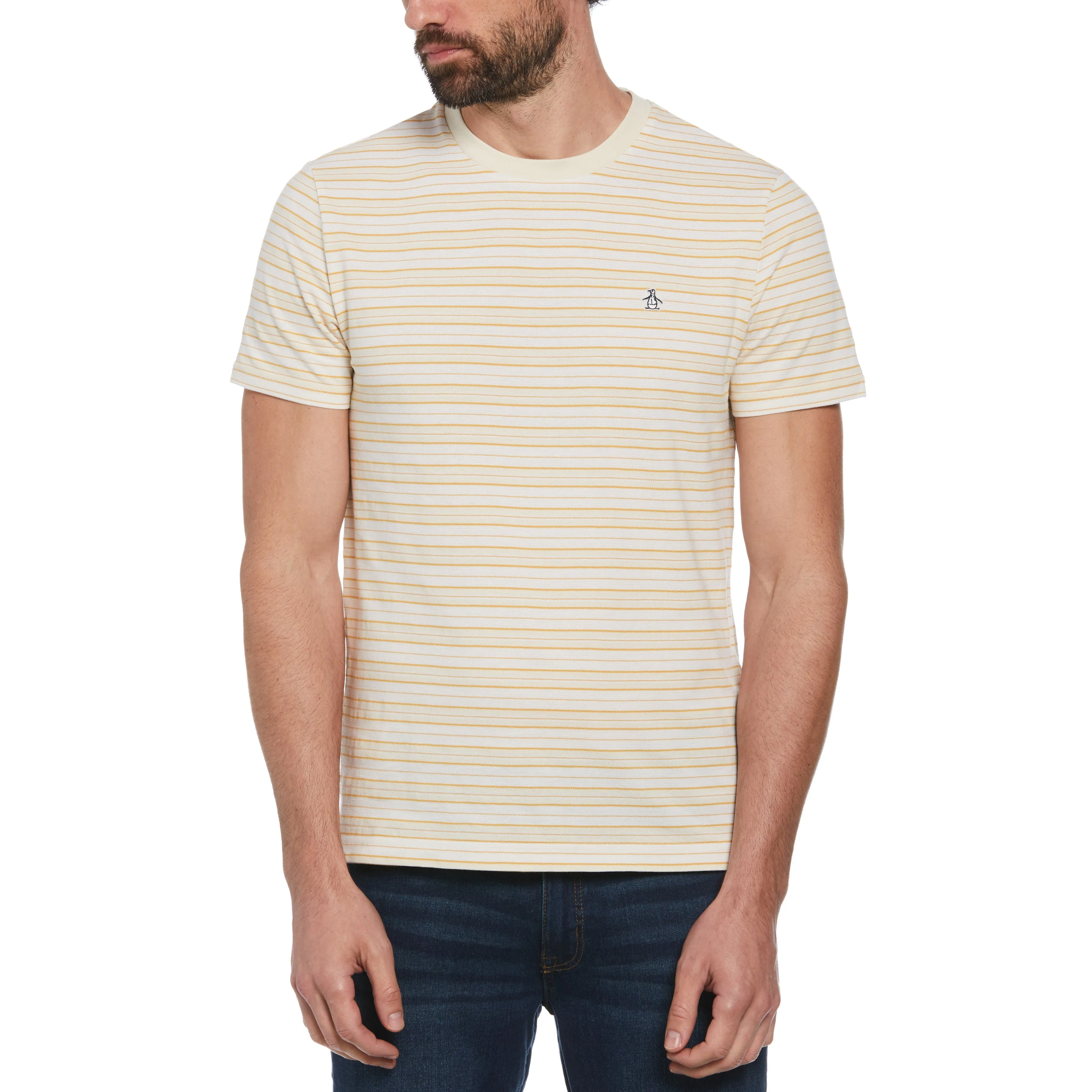 Cotton Jacquard Stripe Tee sold by Original Penguin