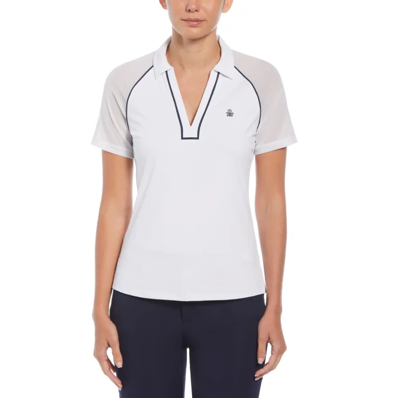 V-Neck Short Sleeve Golf Polo Shirt with Contrast Piping sold by Original Penguin