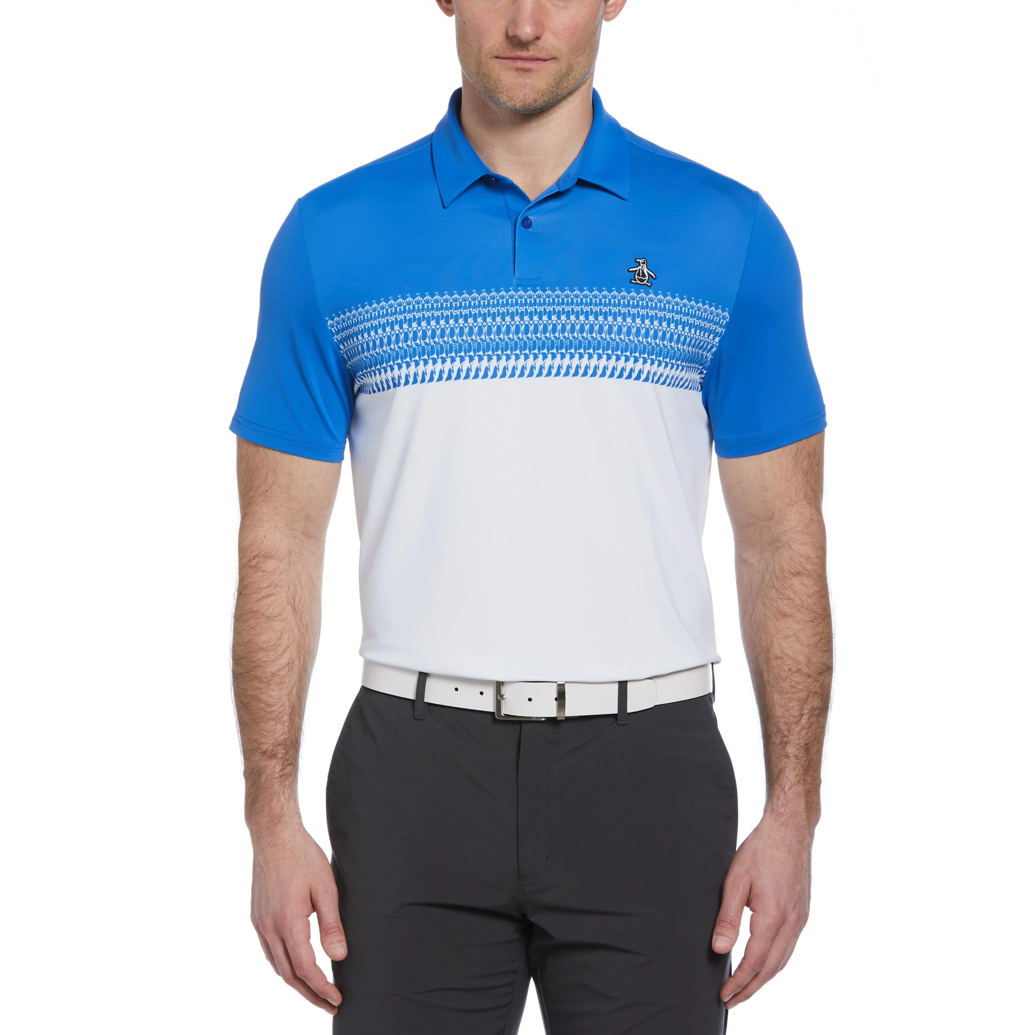 Penguin Stripe Block Print Golf Polo sold by Original Penguin