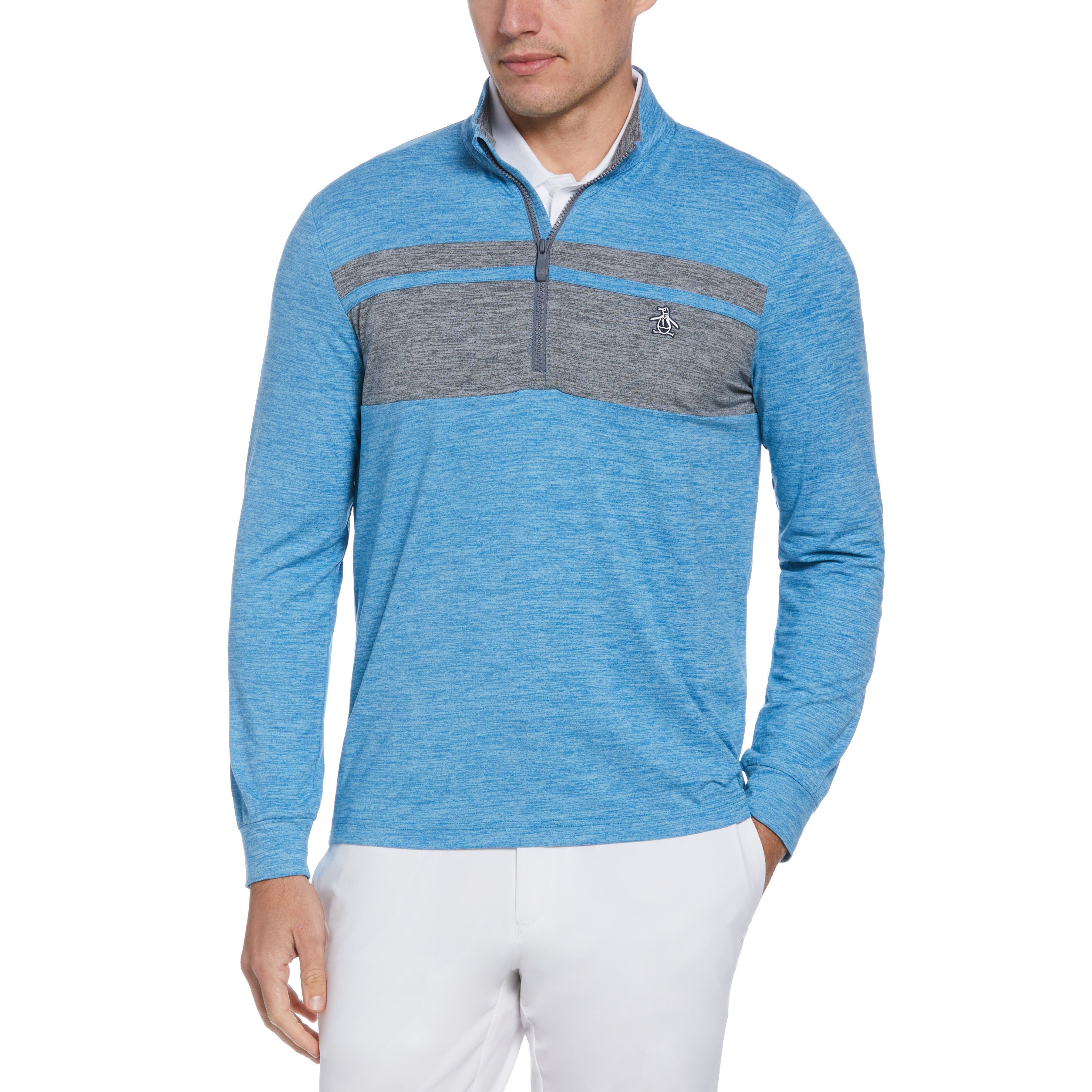 Color Block Quarter Zip Long Sleeve Golf Jumper sold by Original Penguin